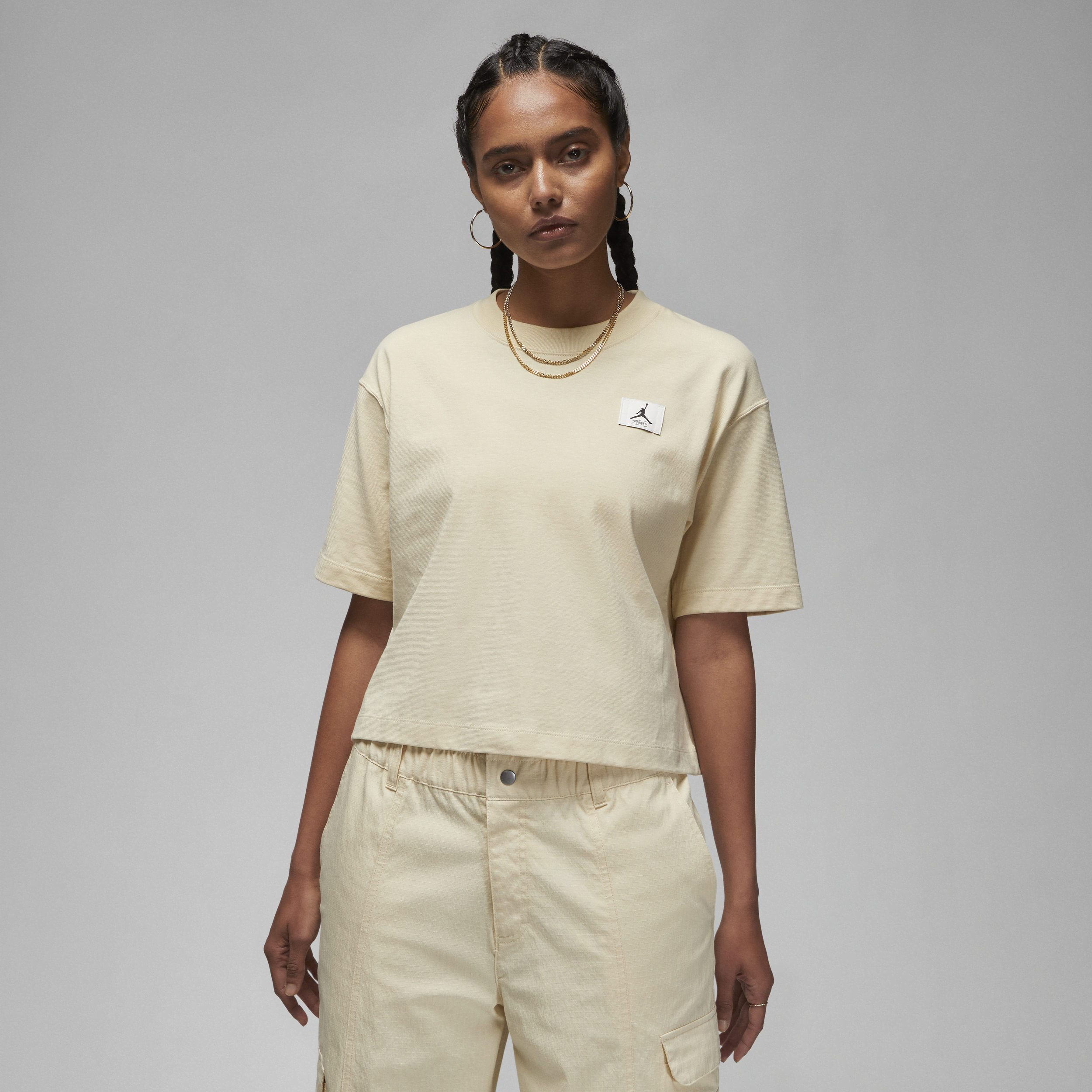 Jordan Essentials-T-shirt med firkantet snit til kvinder - brun