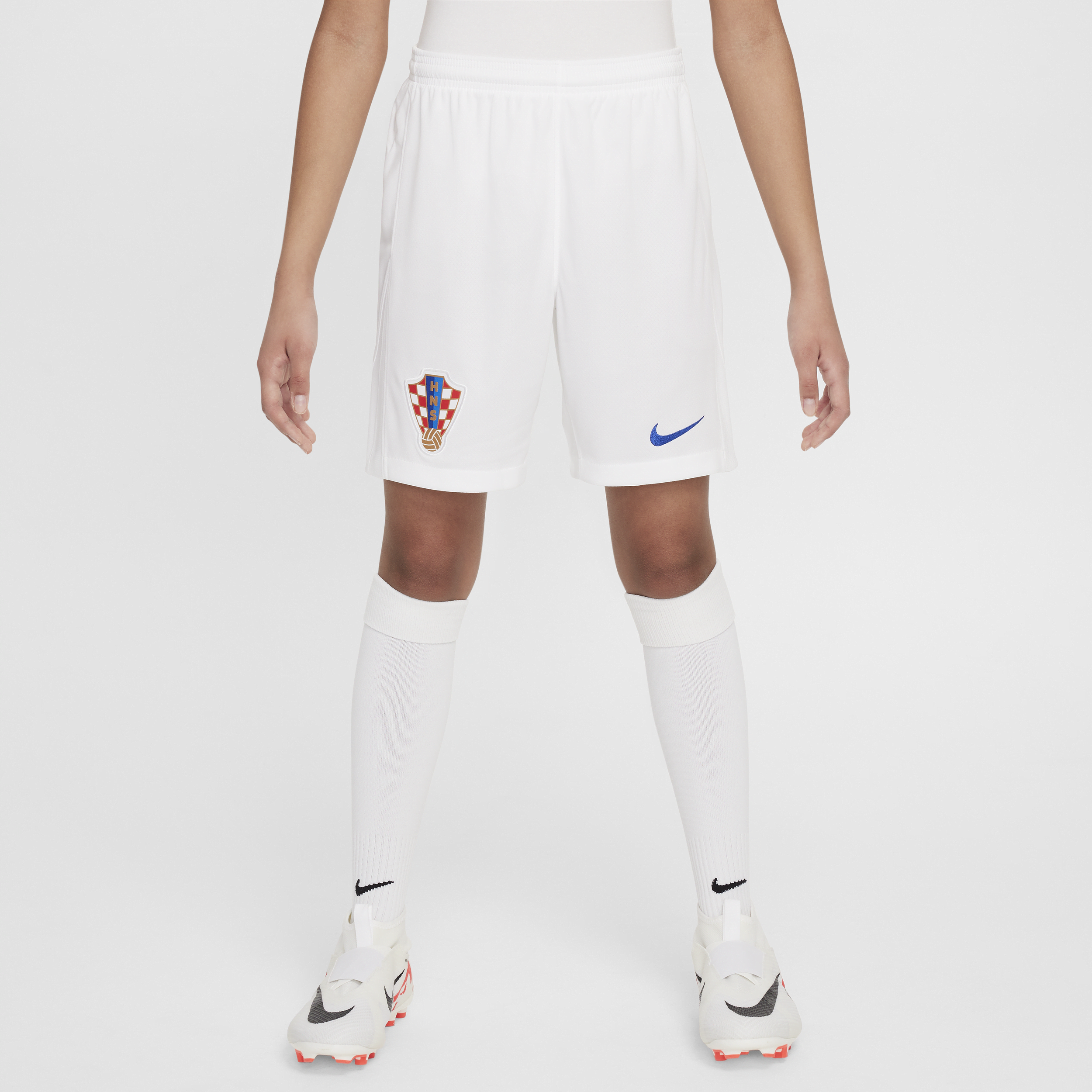 Shorts da calcio replica Nike Dri-FIT Croazia 2024/25 Stadium per ragazzo/a – Home/Away - Bianco