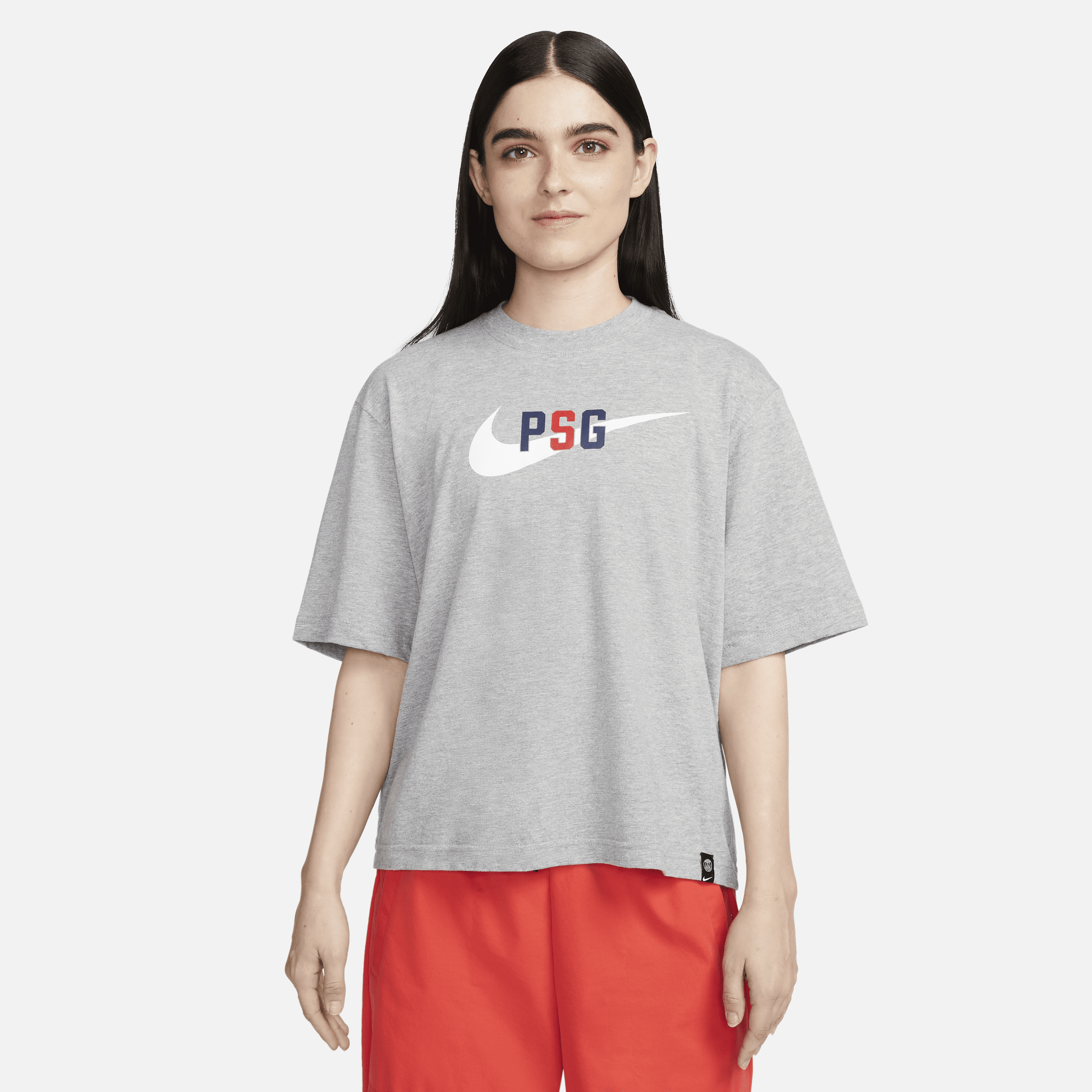 Paris Saint-Germain Swoosh-Nike Football-T-shirt til kvinder - grå