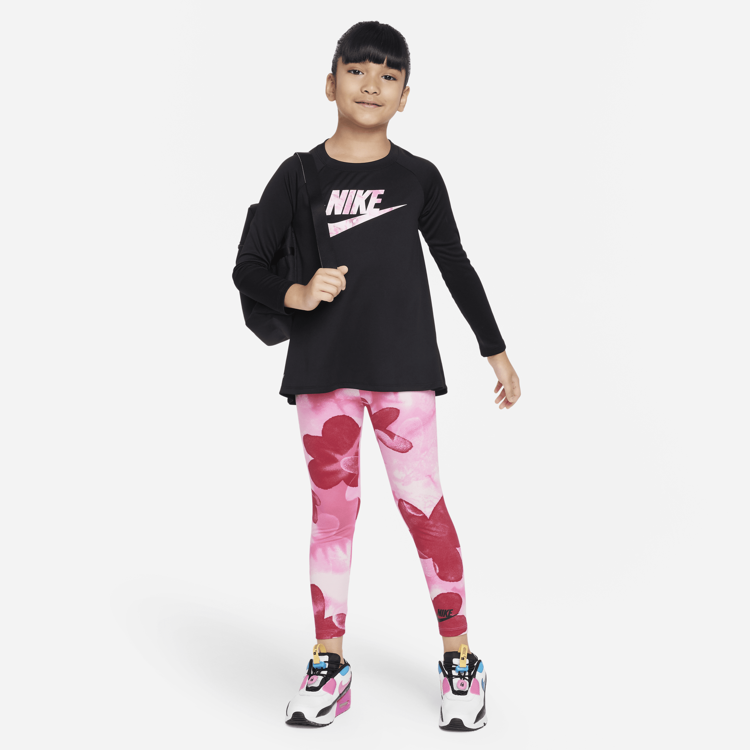Todelt Nike Sci-Dye Dri-FIT-leggingssæt til mindre børn - Pink