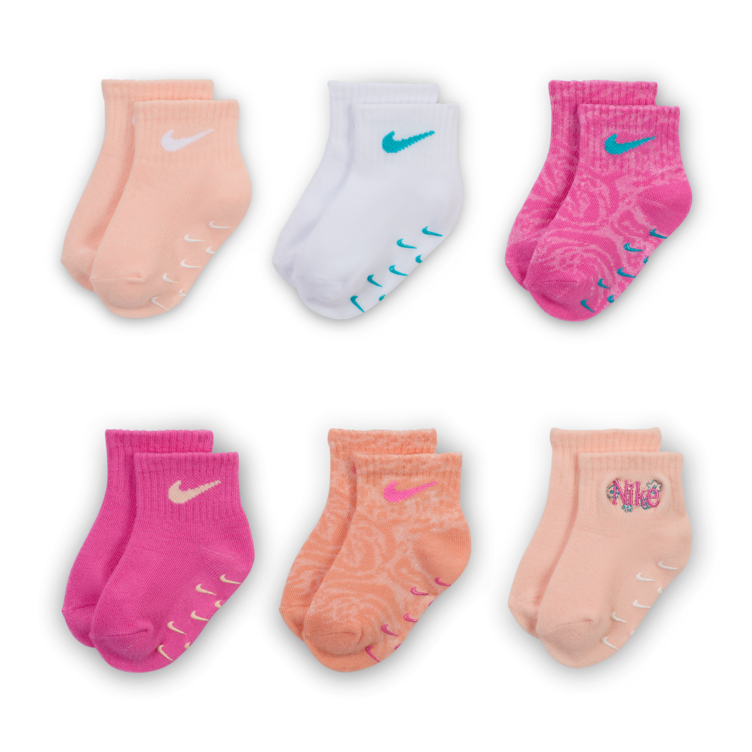 【ナイキ(NIKE)公式ストア】ナイキ ベビー ワイルド フラワー グリッパー ソックス (6足) II7306-675 ピンク 【ナイキ(NIKE)公式ストア】ナイキ ベビー ワイルド フラワー グリッパー ソックス (6足) II7306-675 ピンク