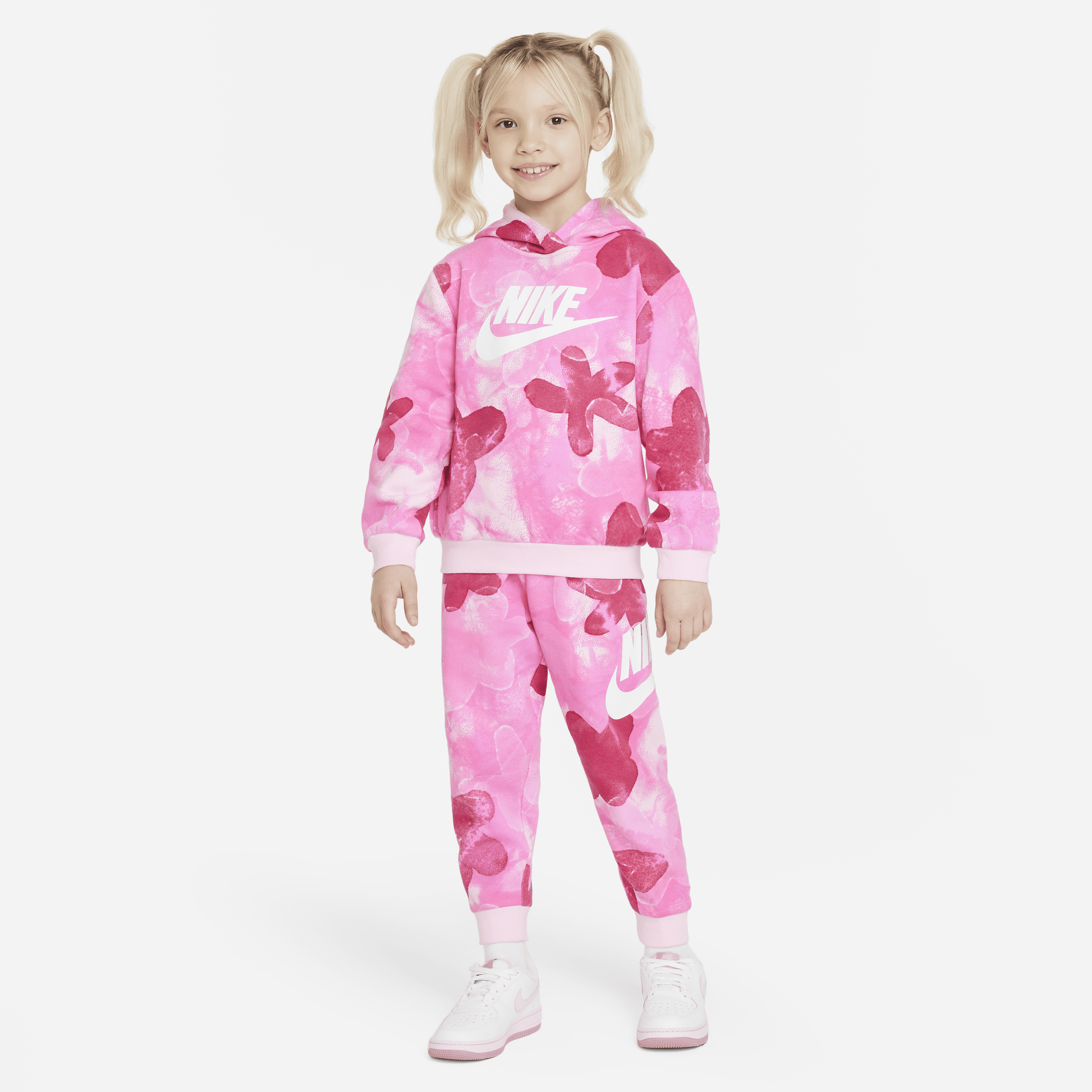 Completo in 2 pezzi con felpa con cappuccio Nike Sci-Dye Club Fleece Set – Bambino/a - Rosa
