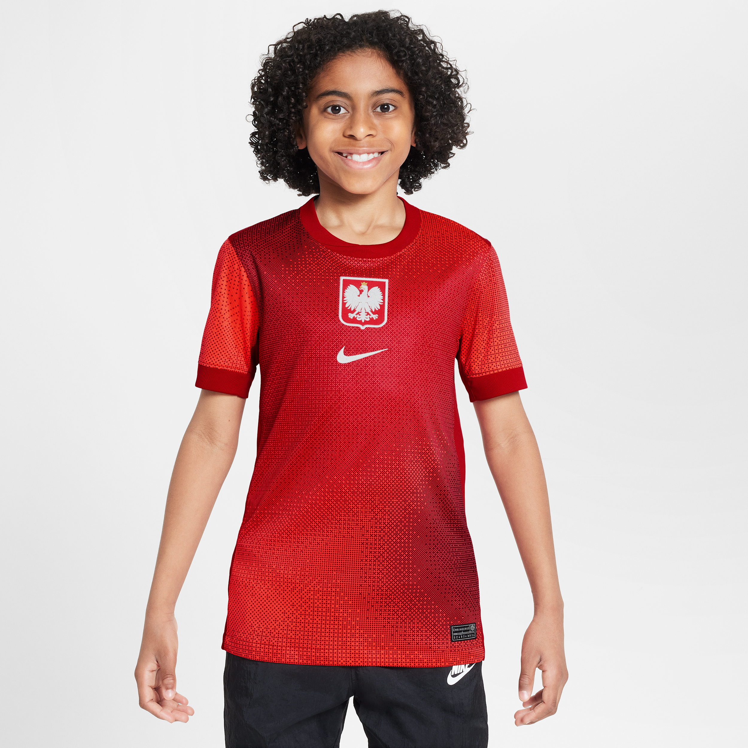 Segunda equipación Stadium Polonia 2024/25 Camisa de fútbol tipo réplica Nike Dri-FIT - Niño/a - Rojo