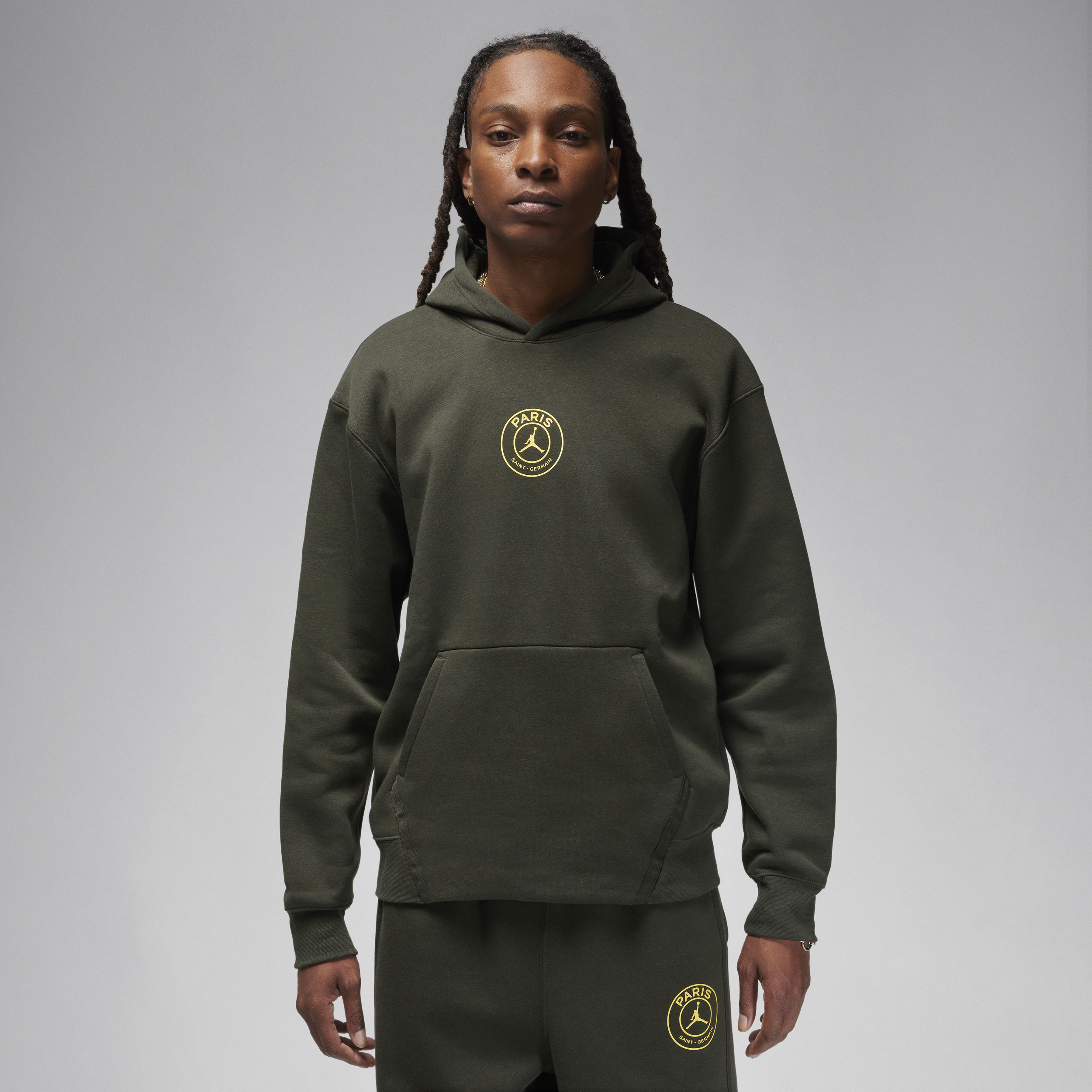 Nike Paris Saint-Germain Pullover-hættetrøje i fleece til mænd - grøn