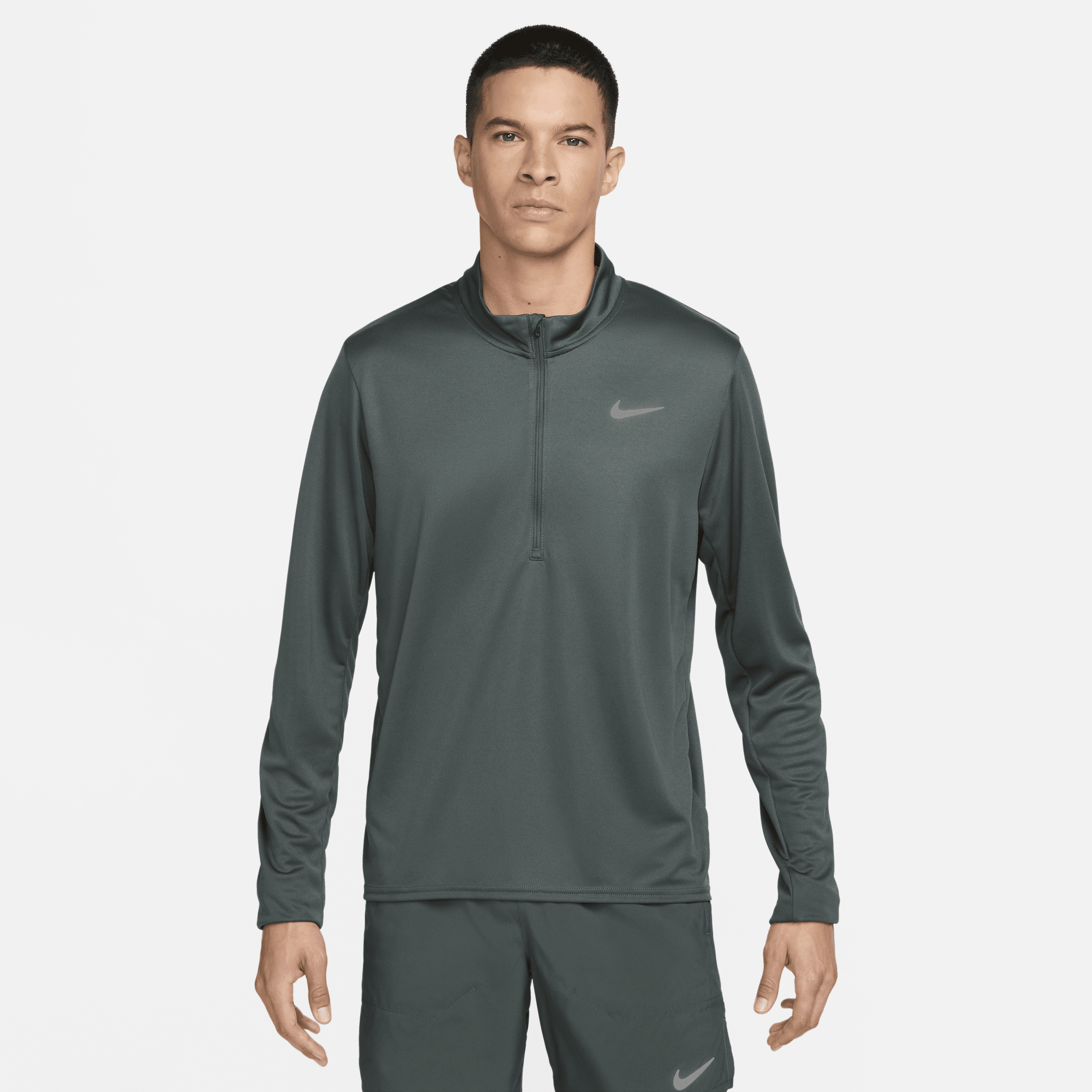Nike Pacer Dri-FIT-løbetop med 1/2 lynlås til mænd - grøn