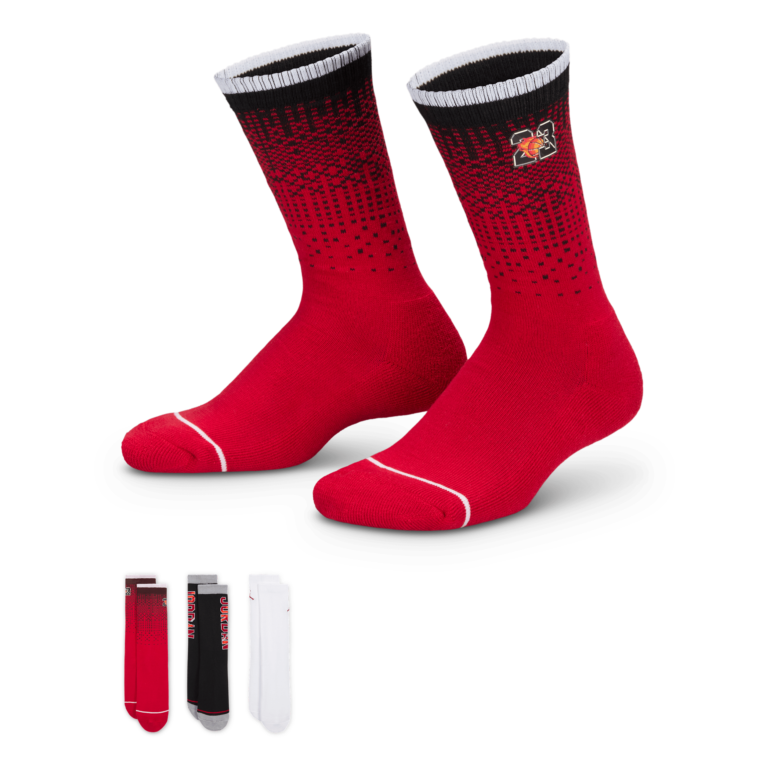 【ナイキ(NIKE)公式ストア】ジョーダン ジュニア カスタマイズド エア クルー ソックス (3足) II7366-100 ホワイト 【ナイキ(NIKE)公式ストア】ジョーダン ジュニア カスタマイズド エア クルー ソックス (3足) II7366-100 ホワイト