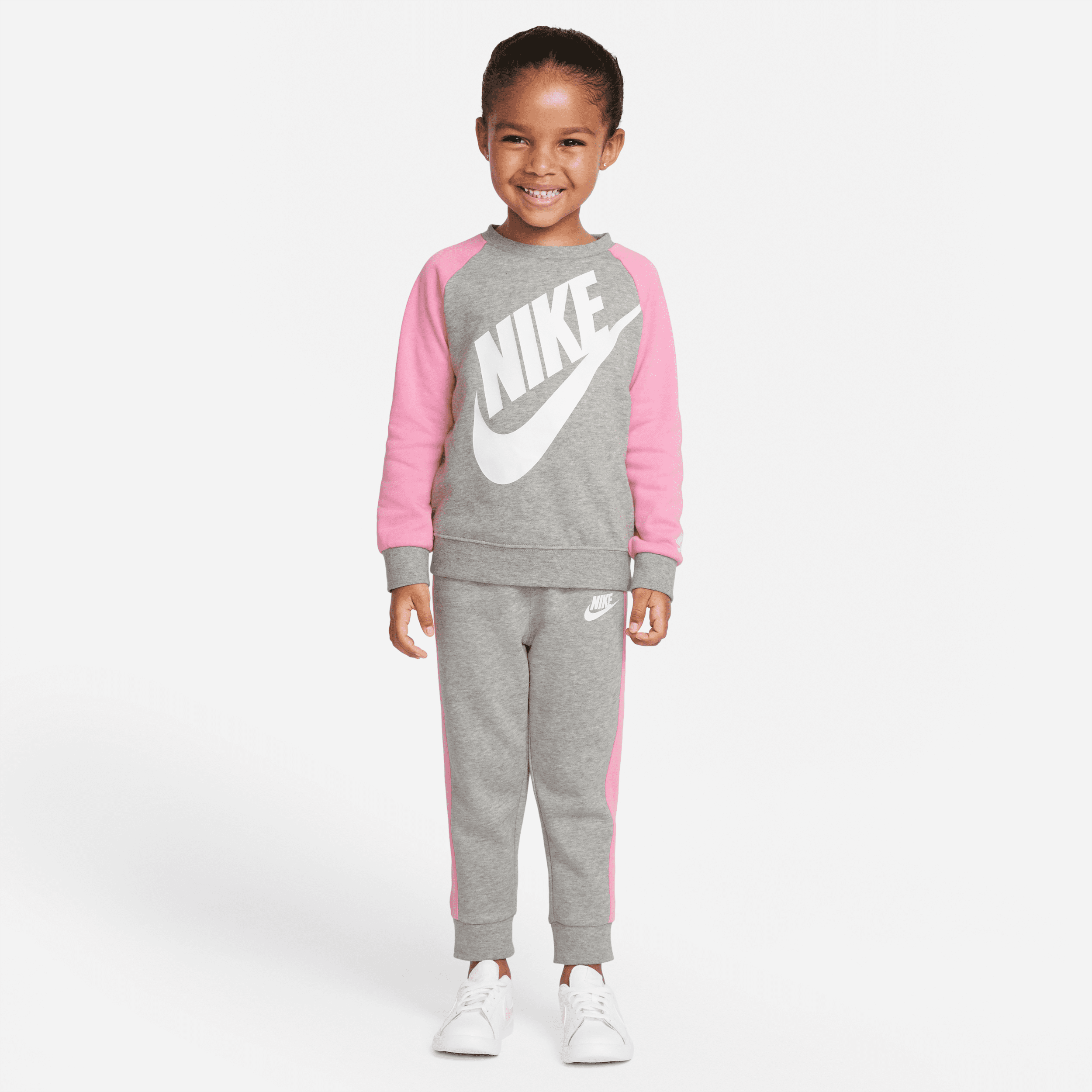 Nike-sæt med jakke og bukser til småbørn - grå
