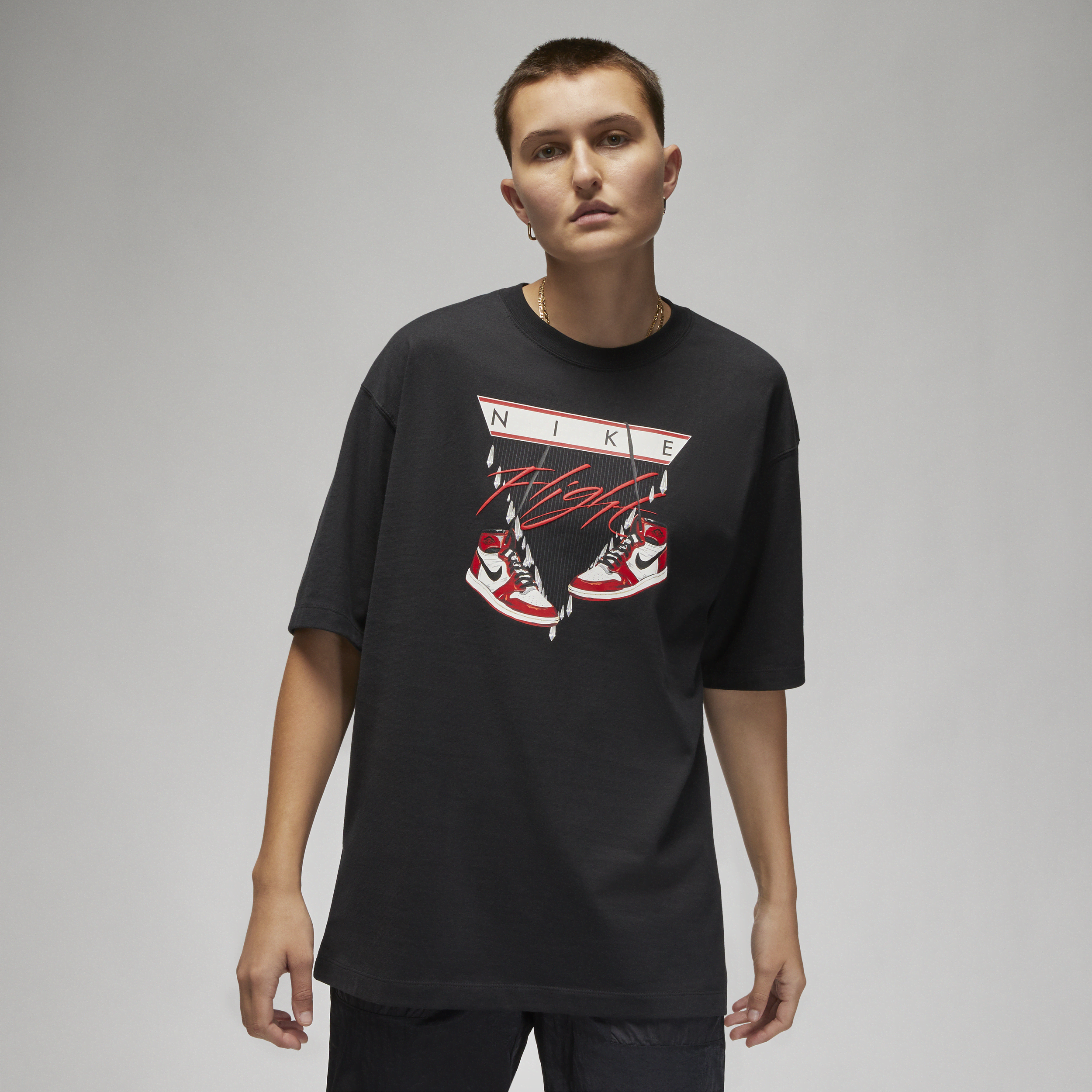 Nike T-shirt oversize Jordan Flight – Donna - Nero
