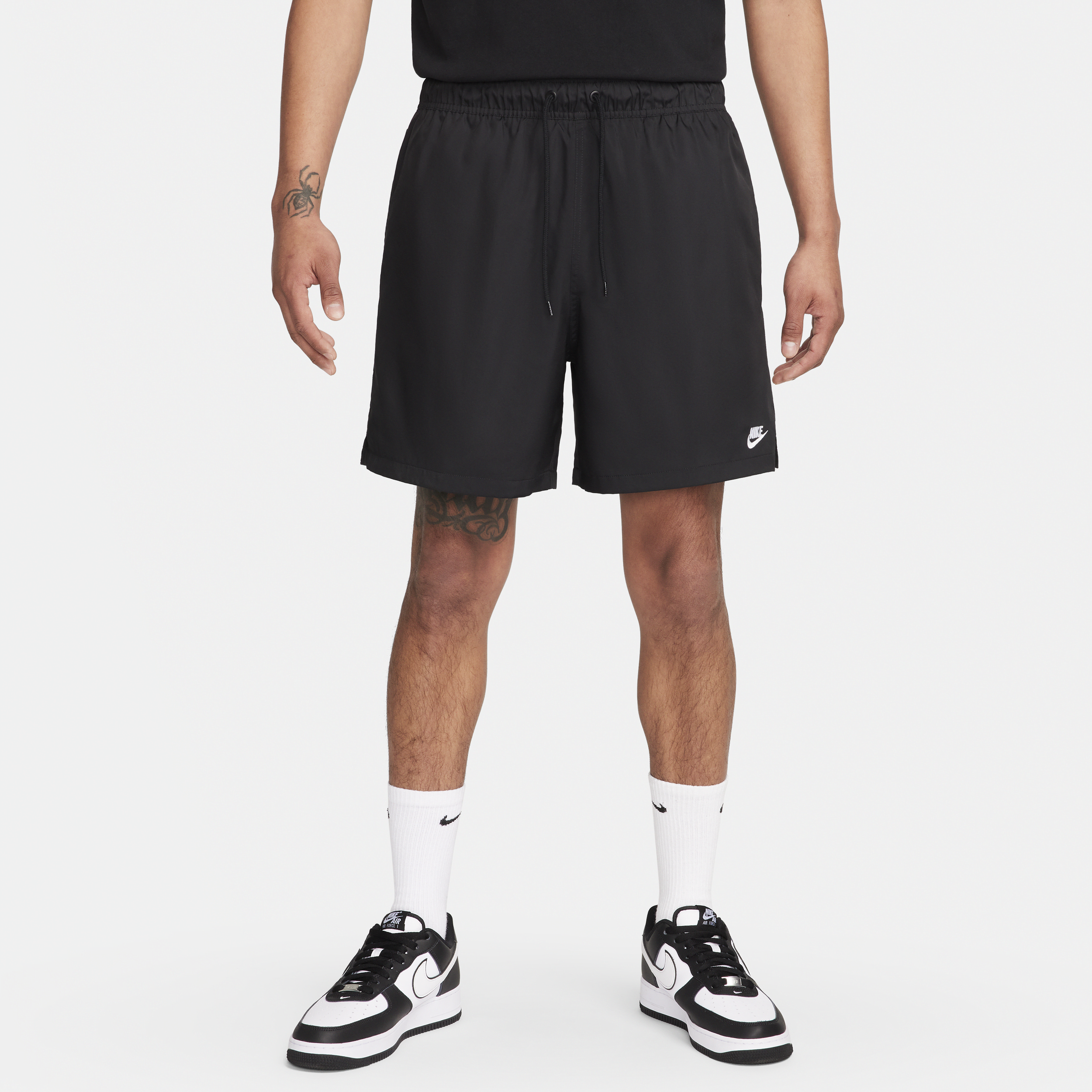 Vævede Nike Club-flow-shorts til mænd - sort