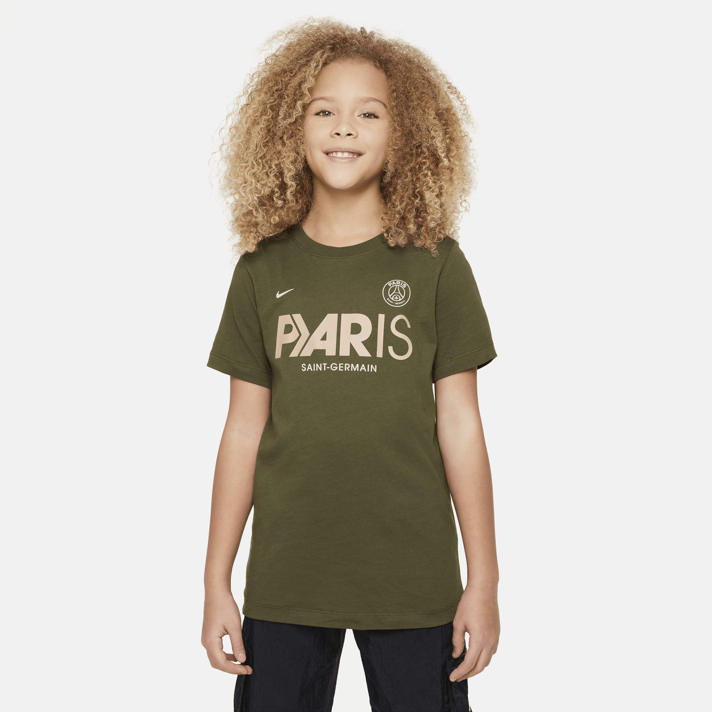 Paris Saint-Germain Mercurial Nike Football-T-shirt til større børn - grøn