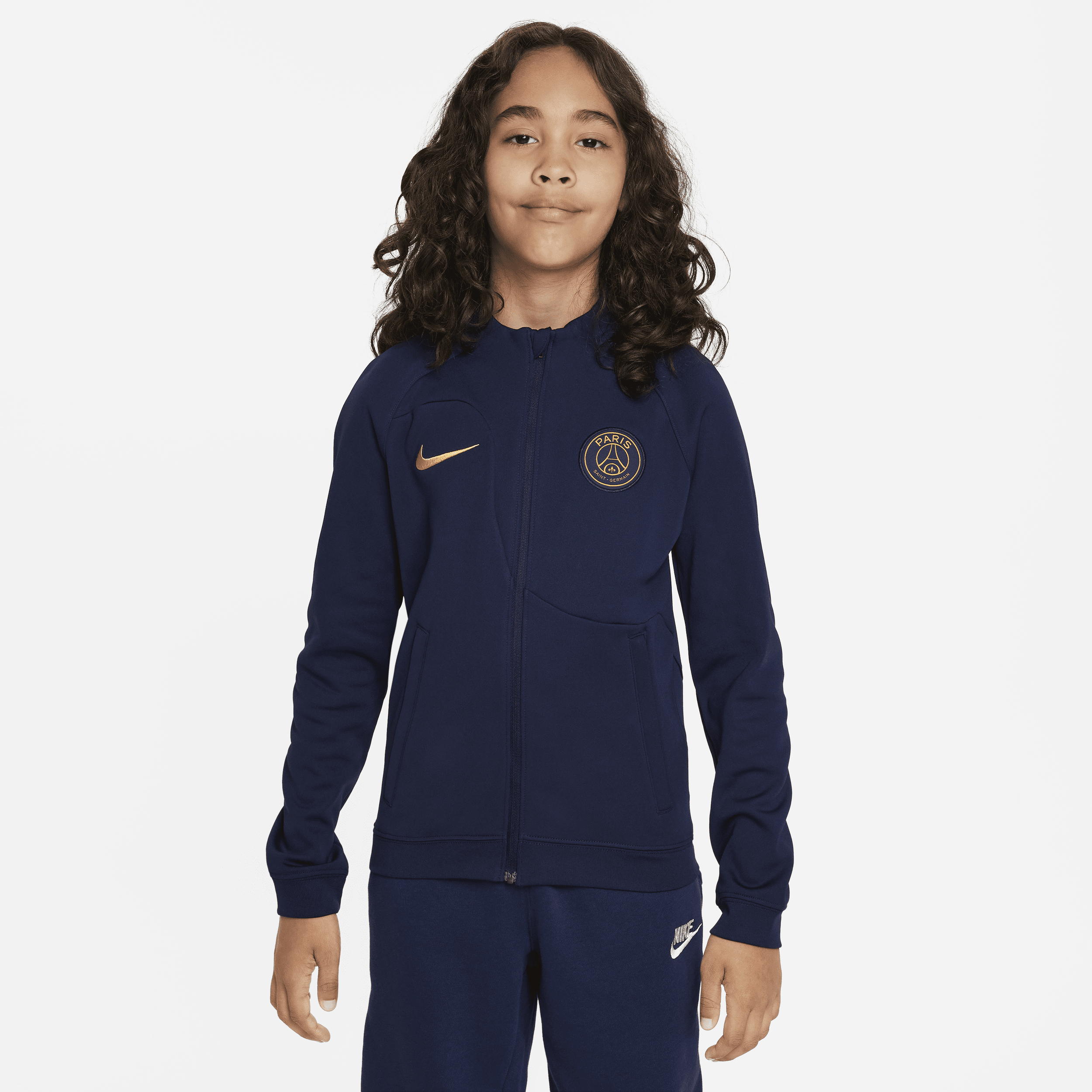 Paris Saint-Germain Academy Pro Thuis Nike knit voetbaljack met graphic voor kids - Blauw