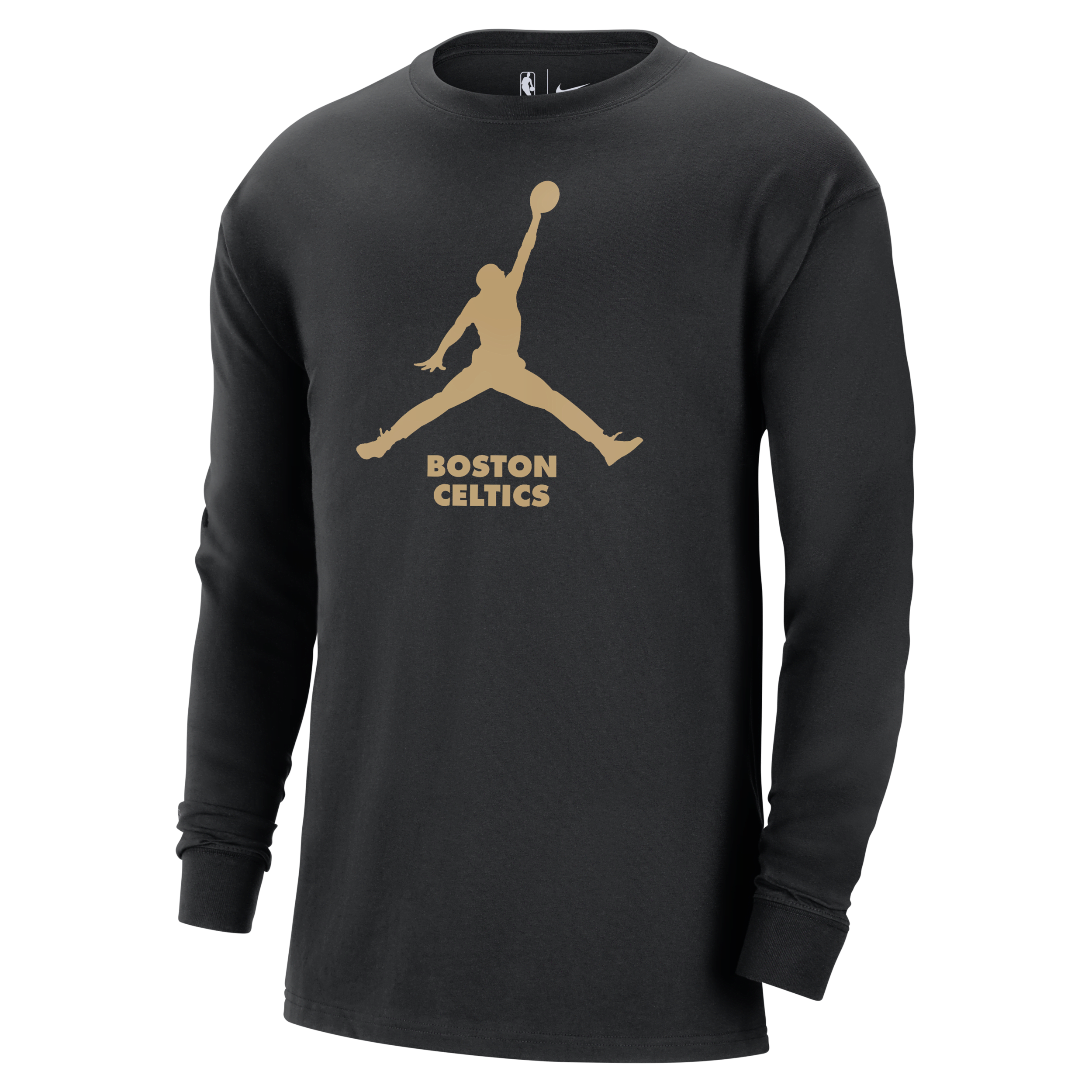 Nike Boston Celtics Essential Jordan NBA-herenshirt met lange mouwen - Zwart