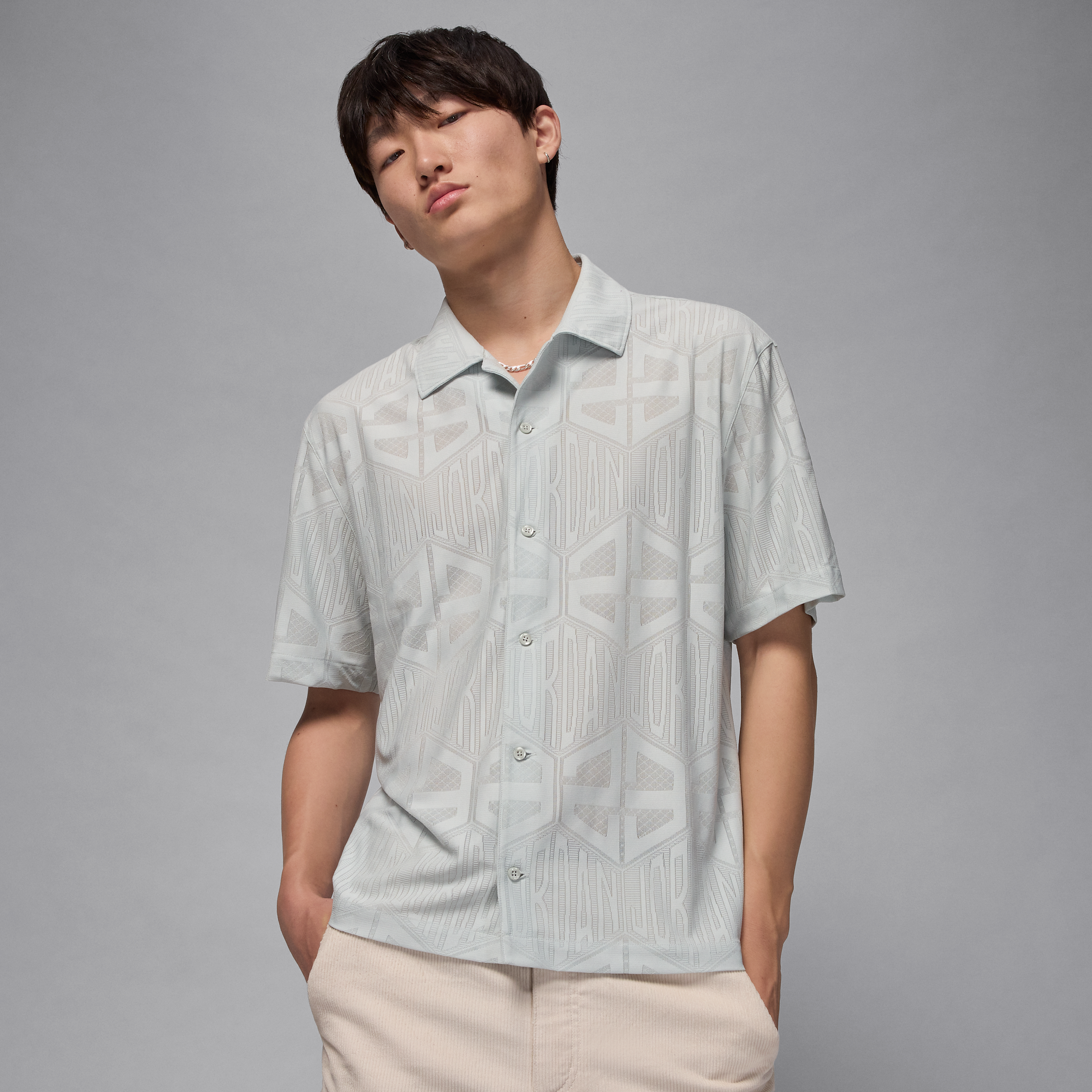 【ナイキ(NIKE)公式ストア】ジョーダン フライト メンズ ショートスリーブ ニット トップ HF9363-034 グレー 【ナイキ(NIKE)公式ストア】ジョーダン フライト メンズ ショートスリーブ ニット トップ HF9363-034 グレー