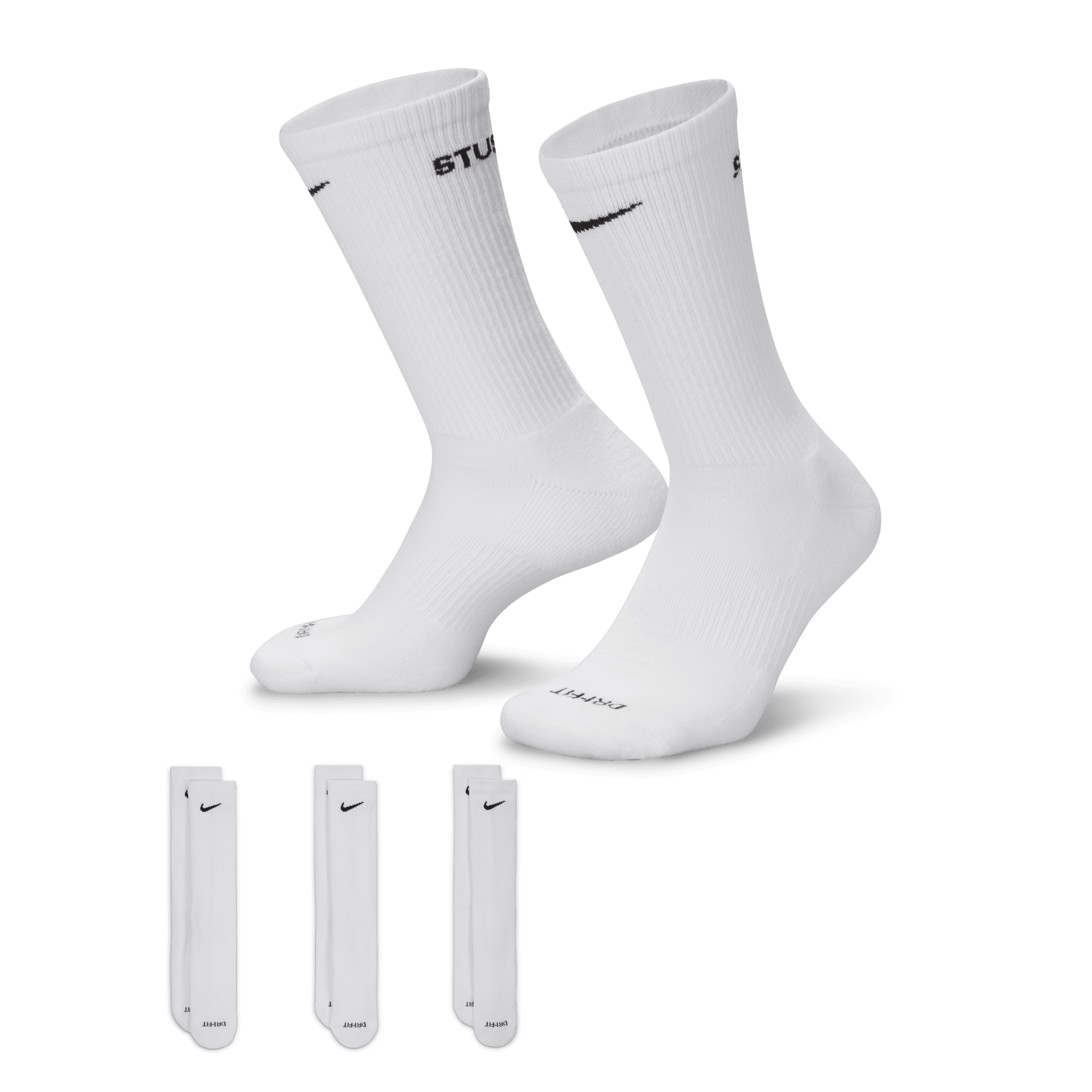 【ナイキ(NIKE)公式ストア】ナイキ エブリデイ プラス x ステューシー クッションド クルー ソックス (3足) FQ3054-100 ホワイト 【ナイキ(NIKE)公式ストア】ナイキ エブリデイ プラス x ステューシー クッションド クルー ソックス (3足) FQ3054-100 ホワイト