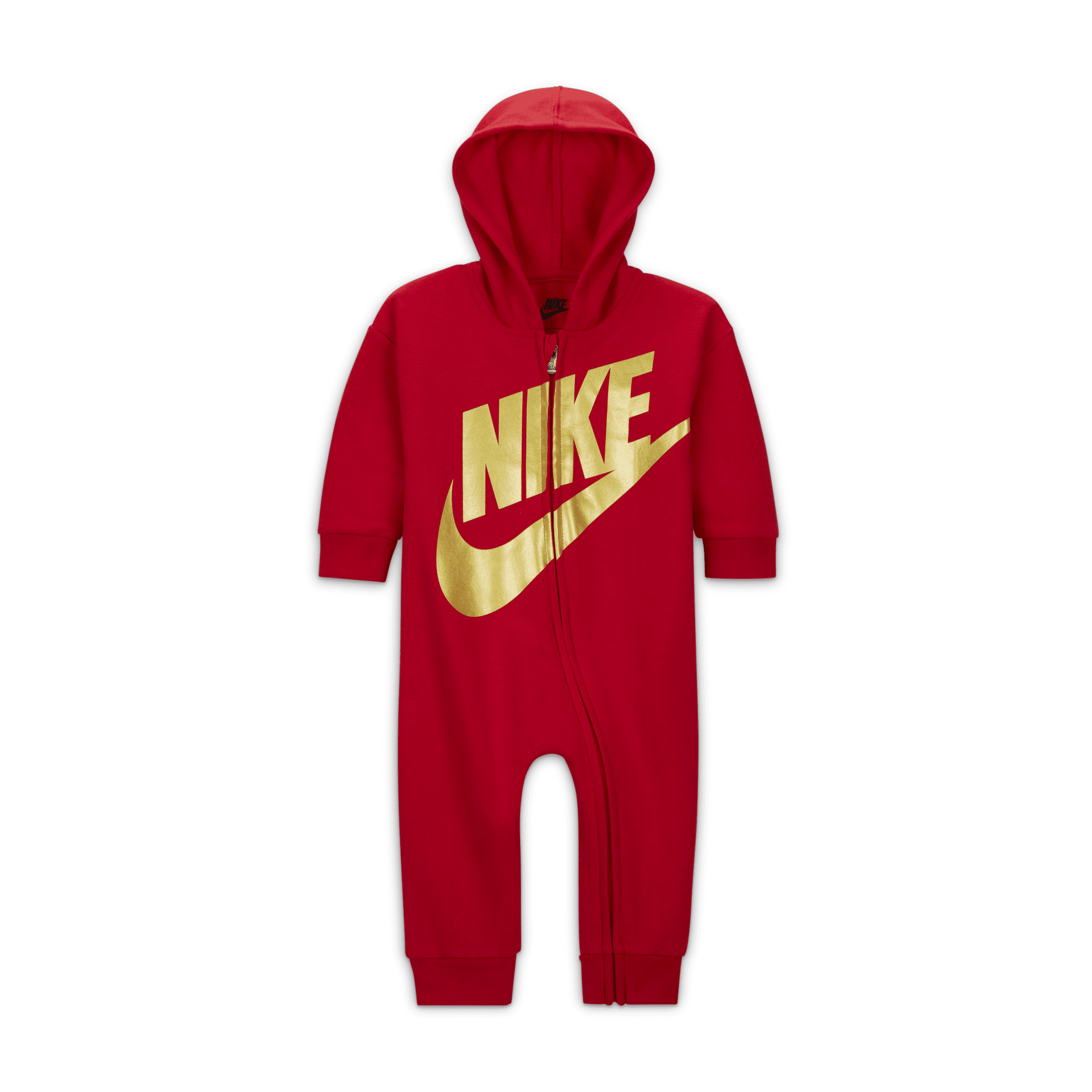 Nike-heldragt med lynlås i fuld længde til babyer (0-9 mdr.) - rød