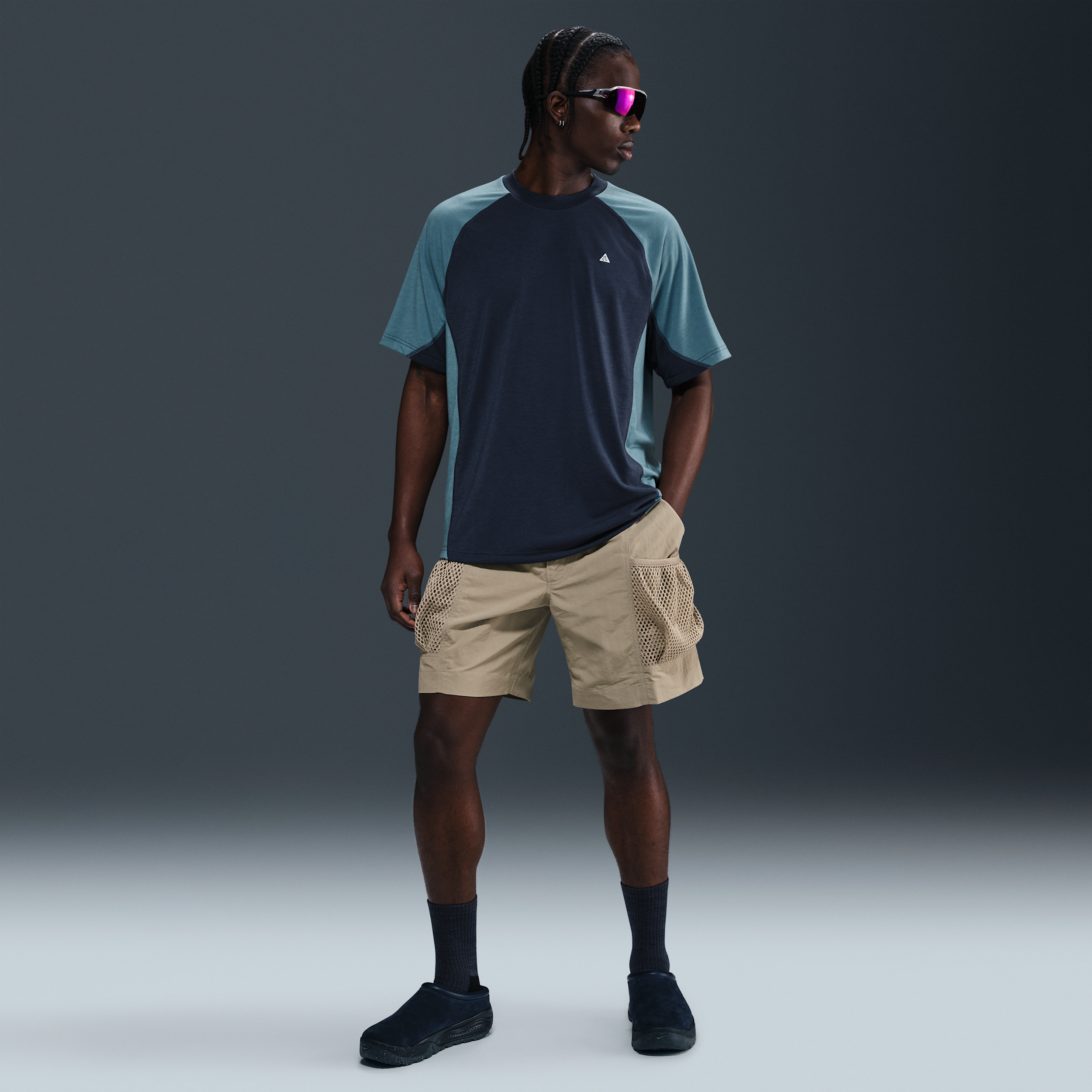 Nike ACG 'Goat Rocks' Men's Dri-FIT ADV UV Short-Sleeve Top - Blue