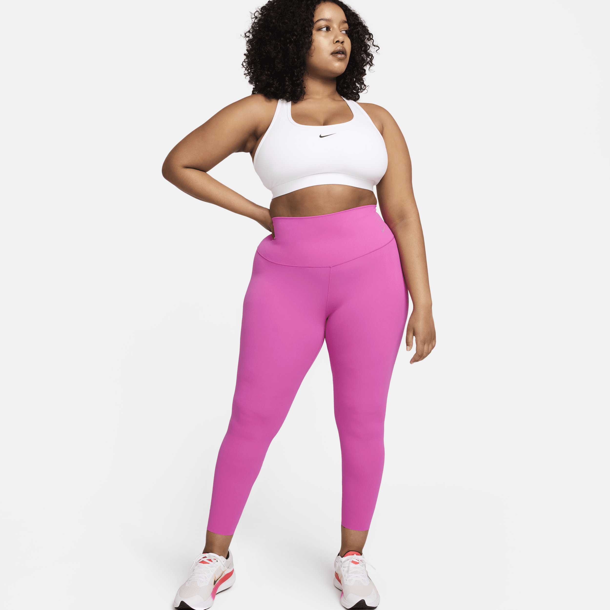 Nike Zenvy-leggings i 7/8-længde med høj talje og let støtte til kvinder - Pink