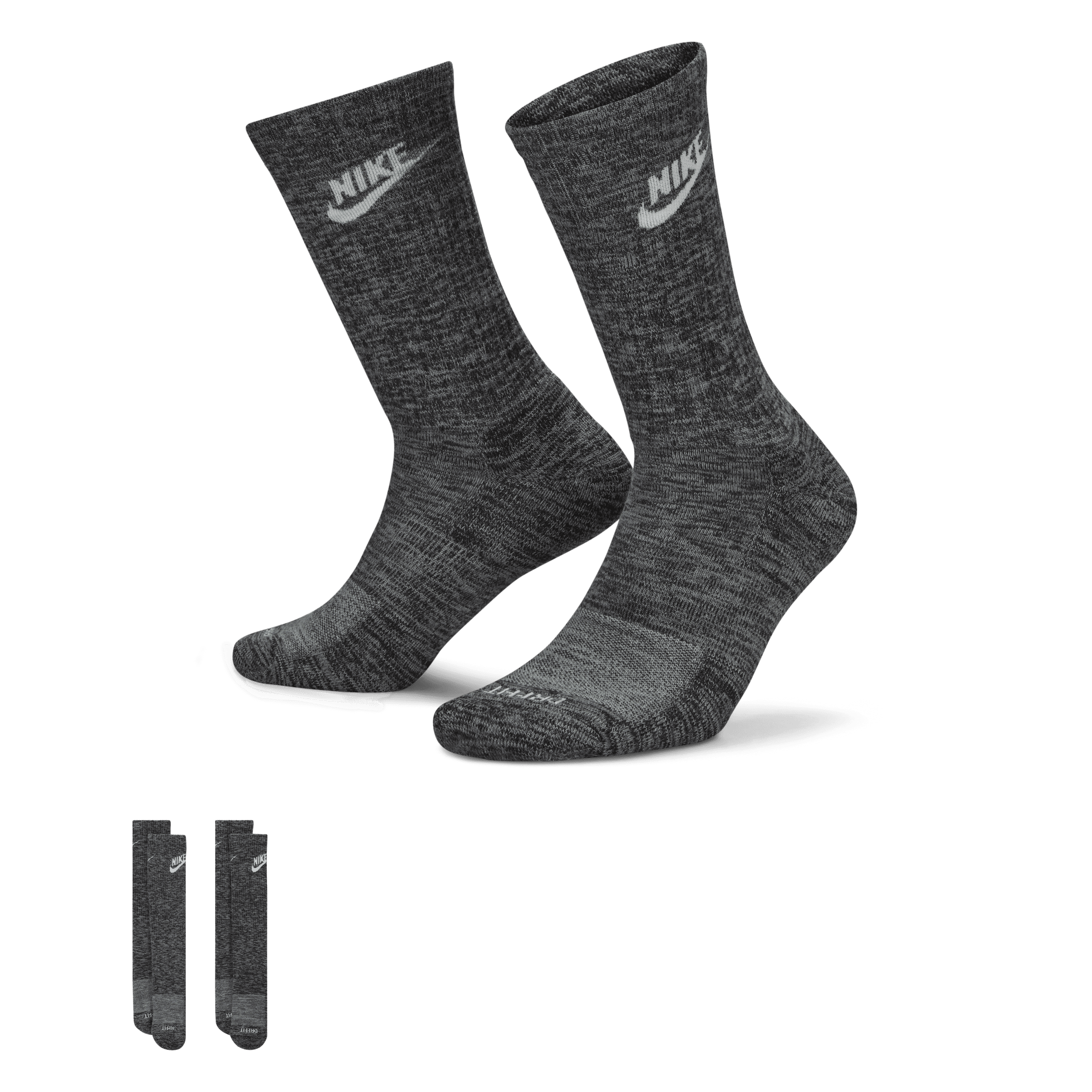 Nike Everyday Plus Crew sokken met demping - Zwart