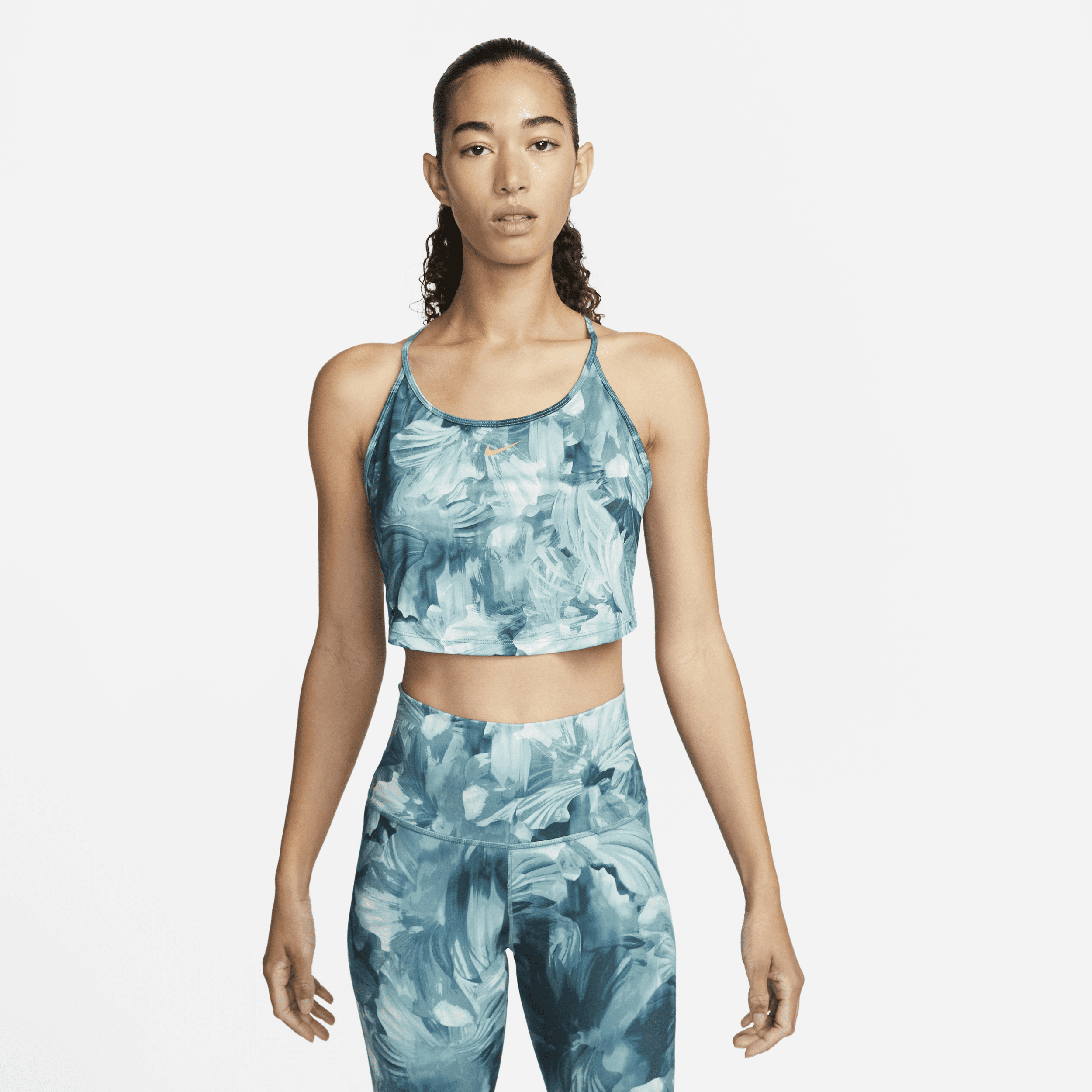 Nike Dri-FIT One Korte tanktop met print voor dames - Blauw