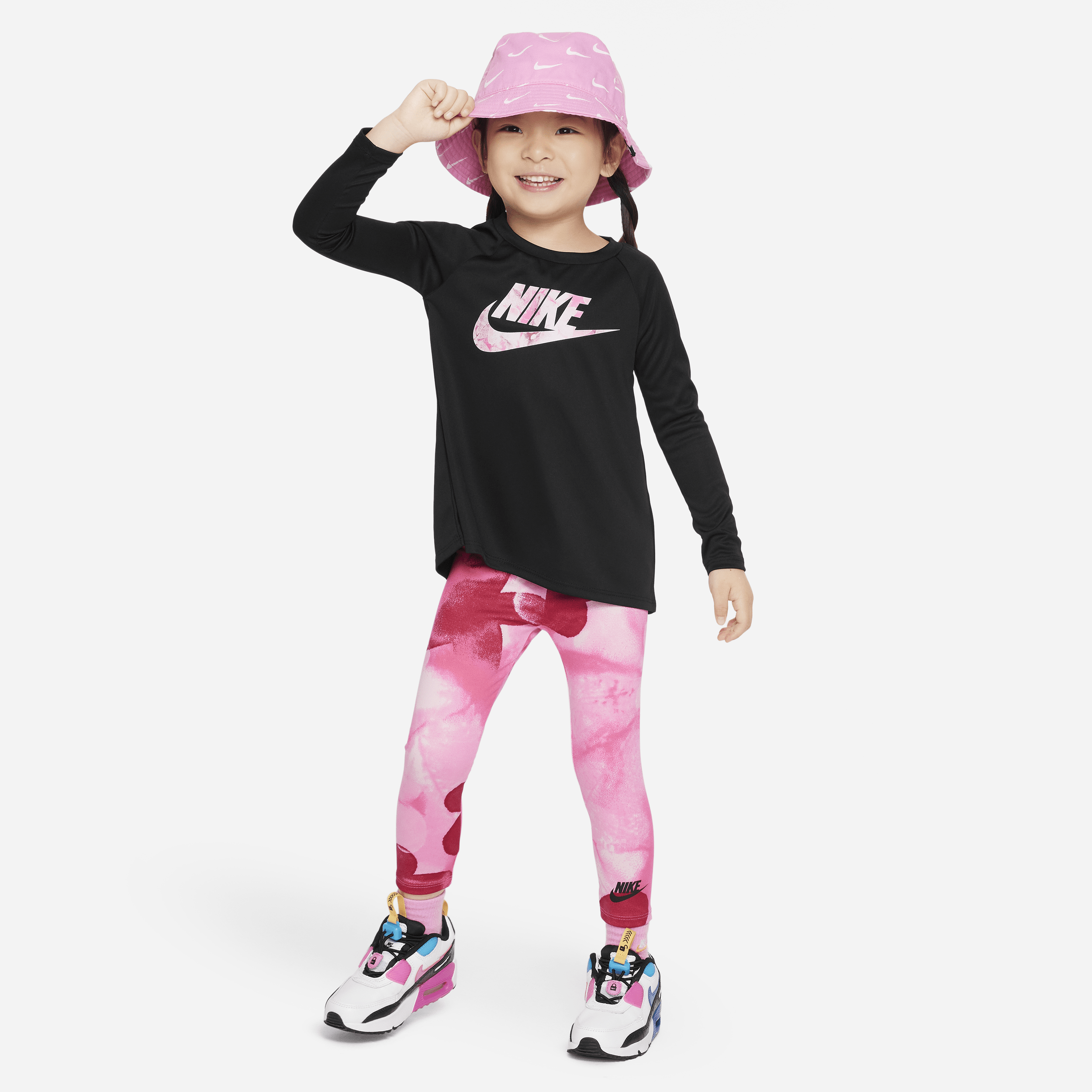 Todelt Nike Sci-Dye Dri-FIT-leggingssæt til småbørn - Pink