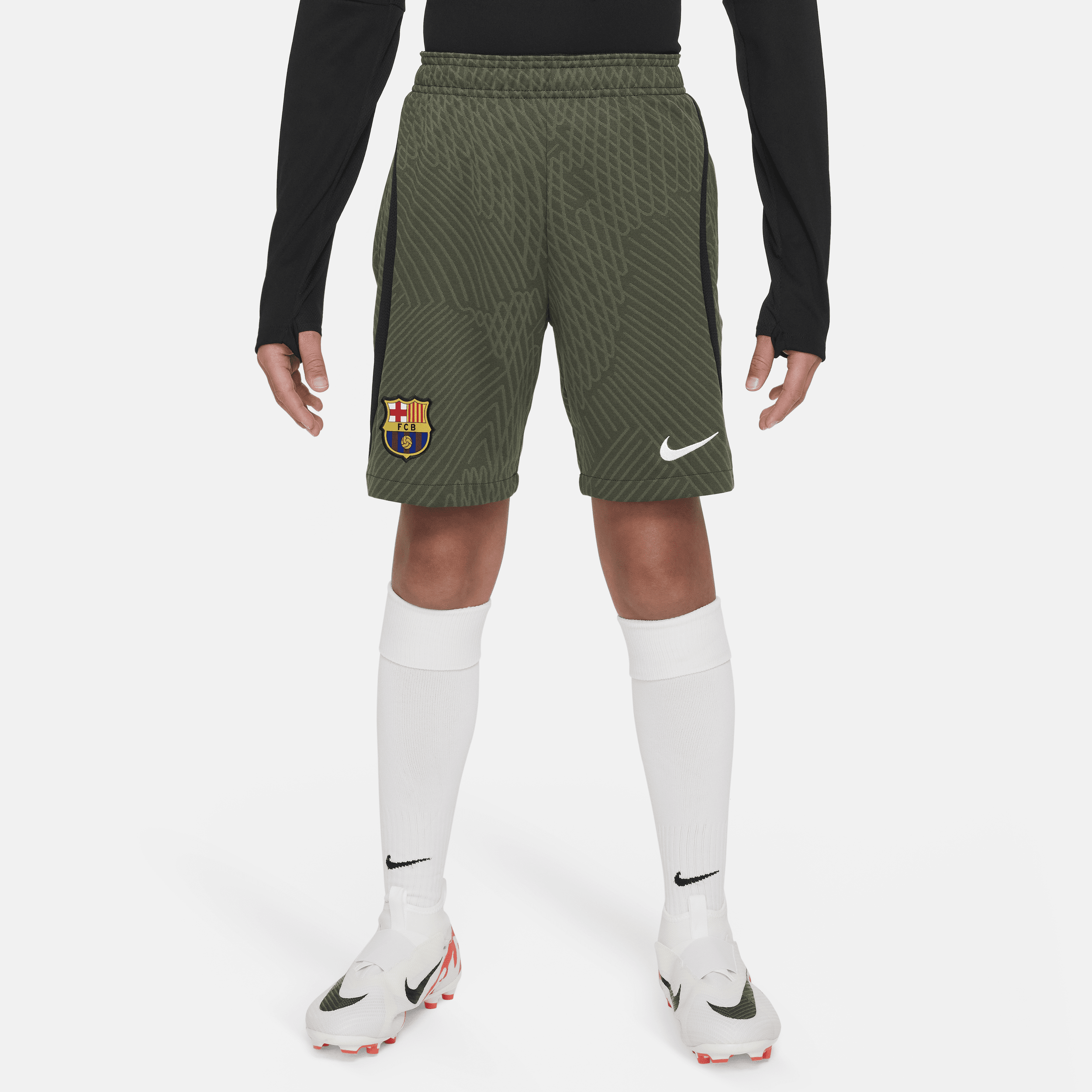 FC Barcelona Strike Nike Dri-FIT knit voetbalshorts voor kids - Groen