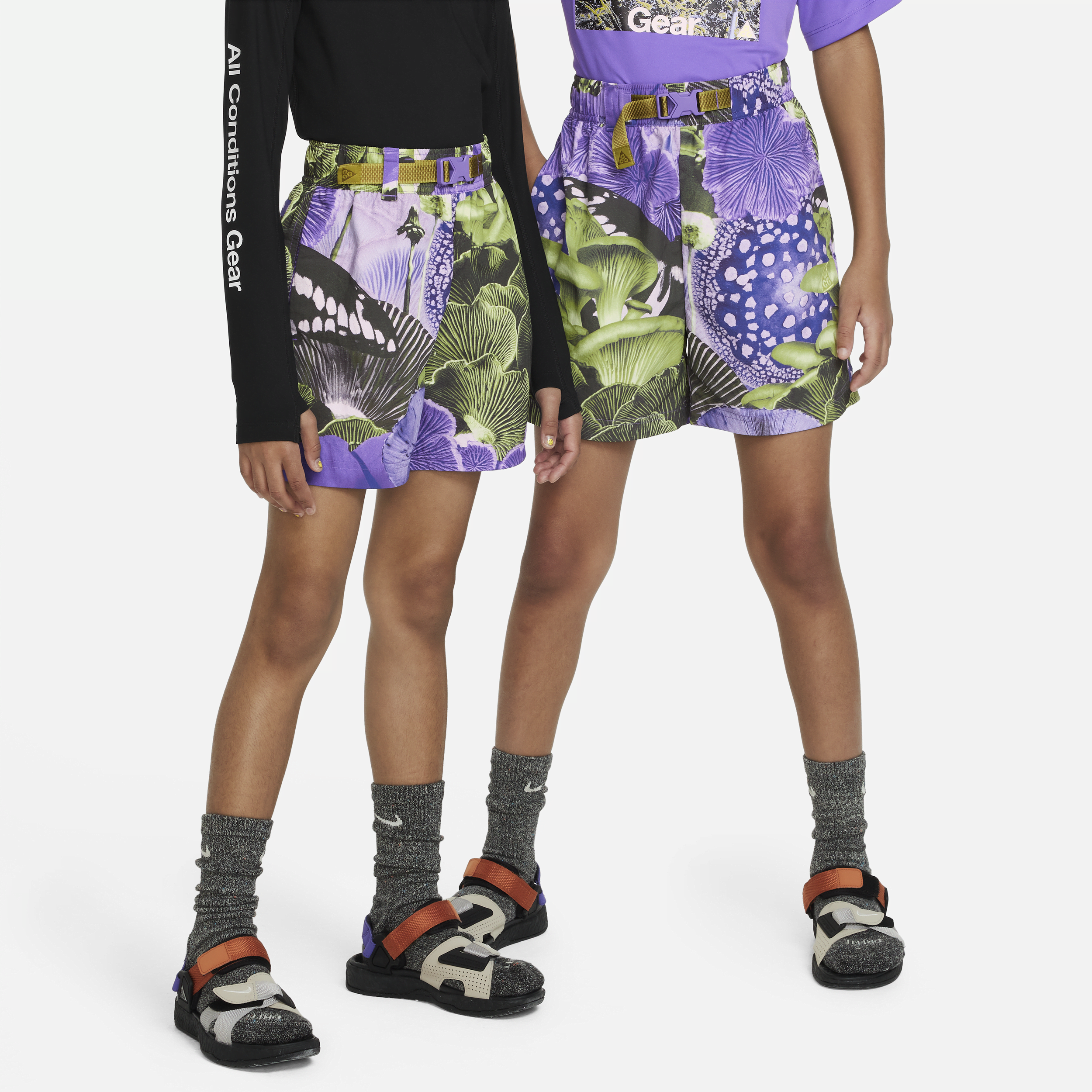Nike ACG-shorts med print til større børn - lilla