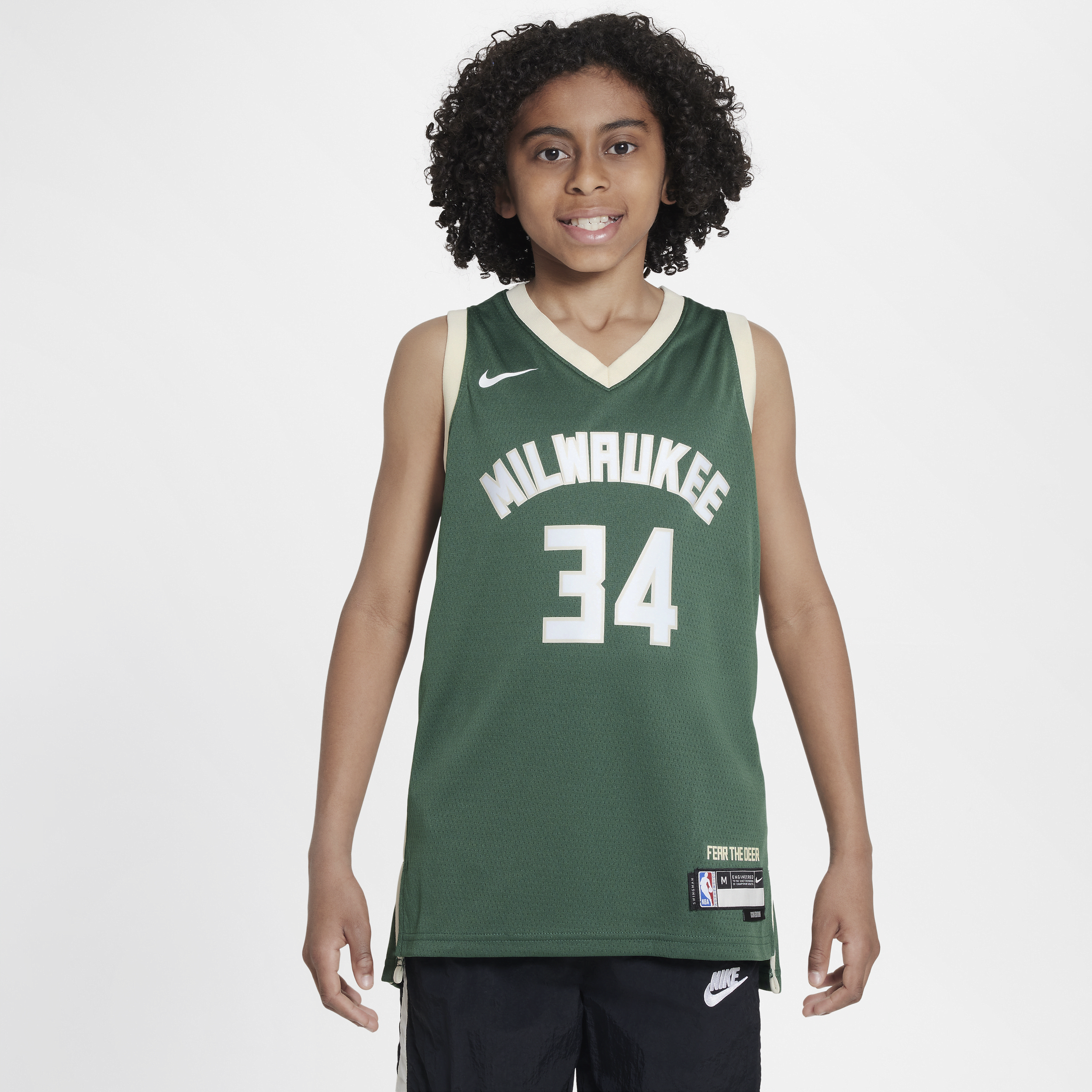 Milwaukee Bucks 2023/24 Icon Edition Nike Swingman NBA-jersey voor jongens - Groen