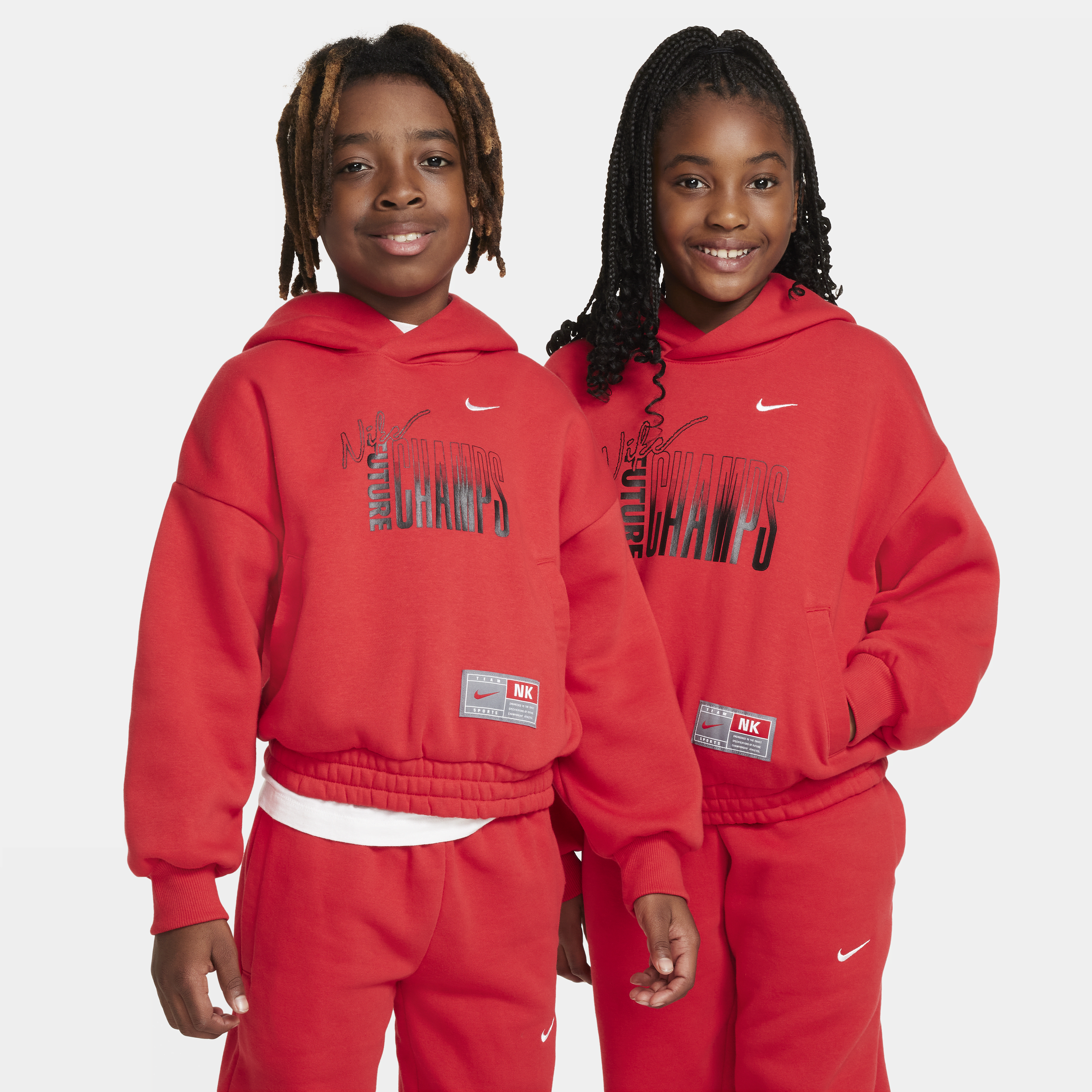 Nike Culture of Basketball-pullover-fleece-hættetrøje til større børn - rød