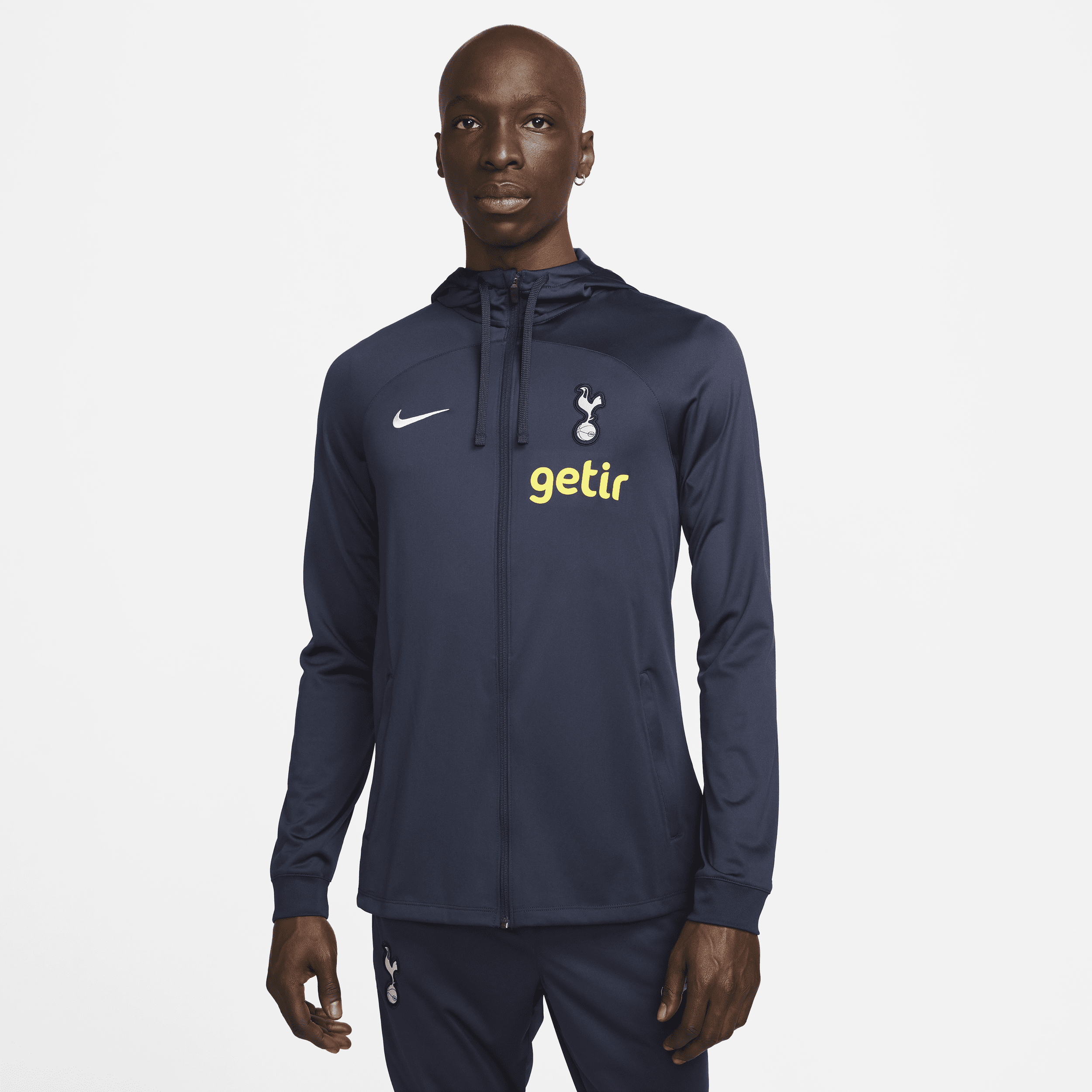 Tottenham Hotspur Strike Nike Dri-FIT-løbejakke til fodboldtræning med hætte til mænd - blå