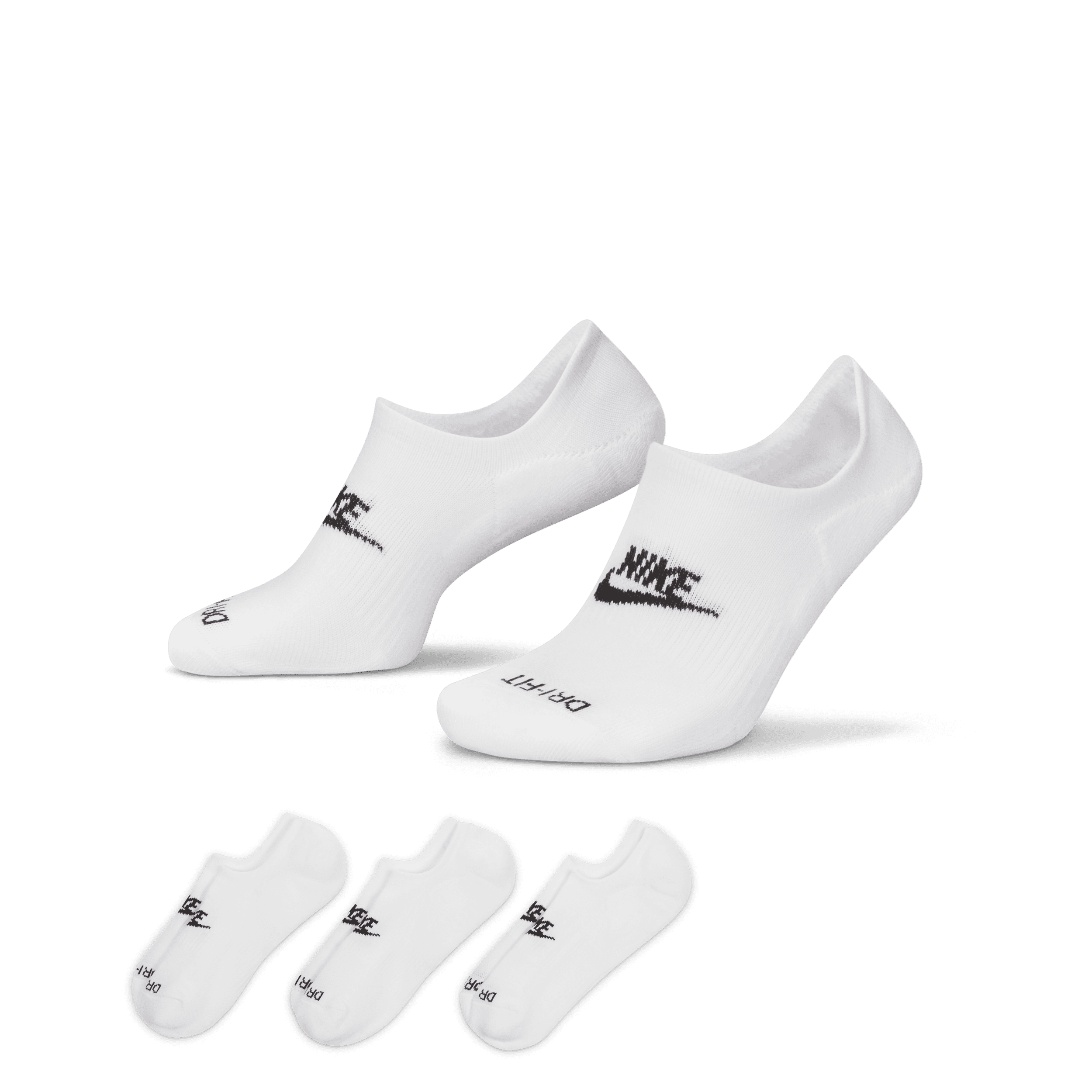 Everyday Plus Cushioned Nike Footie Calcetines - Blanco
