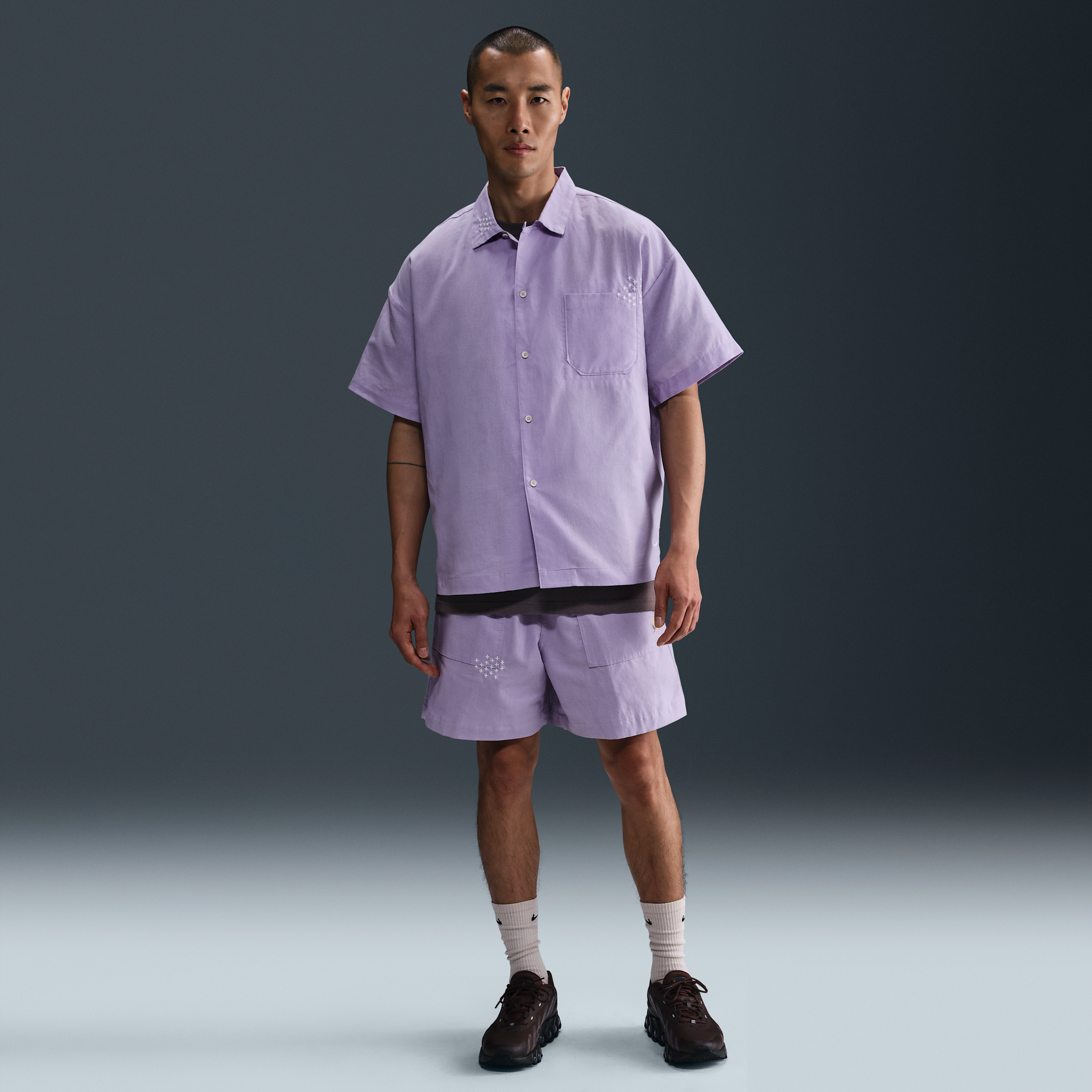 【ナイキ(NIKE)公式ストア】ナイキ ライフ メンズ リネン ショートパンツ (インナー付き) HJ2979-515 パープル 【ナイキ(NIKE)公式ストア】ナイキ ライフ メンズ リネン ショートパンツ (インナー付き) HJ2979-515 パープル