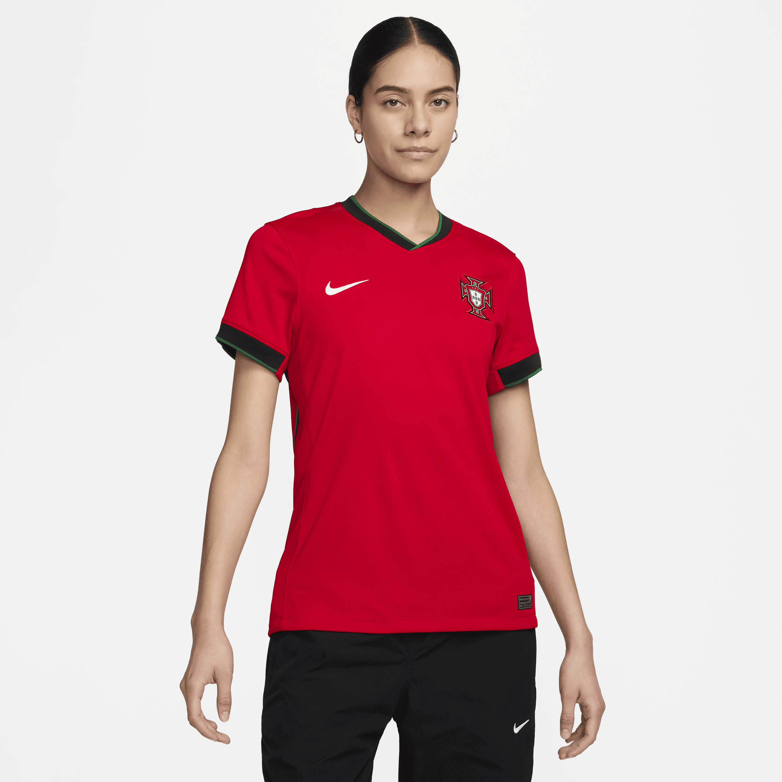 Maglia da calcio replica Nike Dri-FIT Portogallo (squadra maschile) 2024/25 Stadium da donna – Home - Rosso