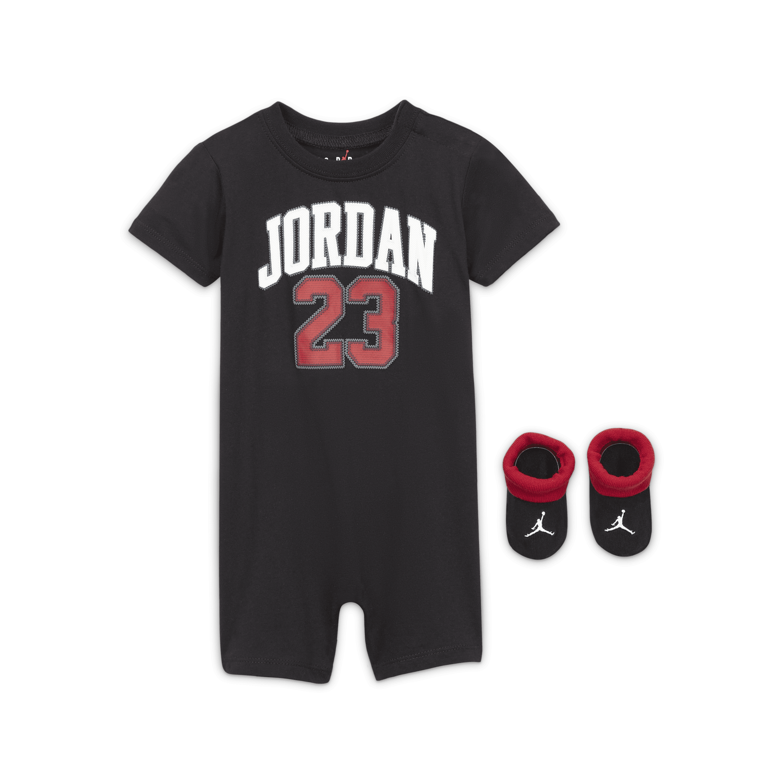 Jordan-sæt med buksedragt og booties til babyer - sort