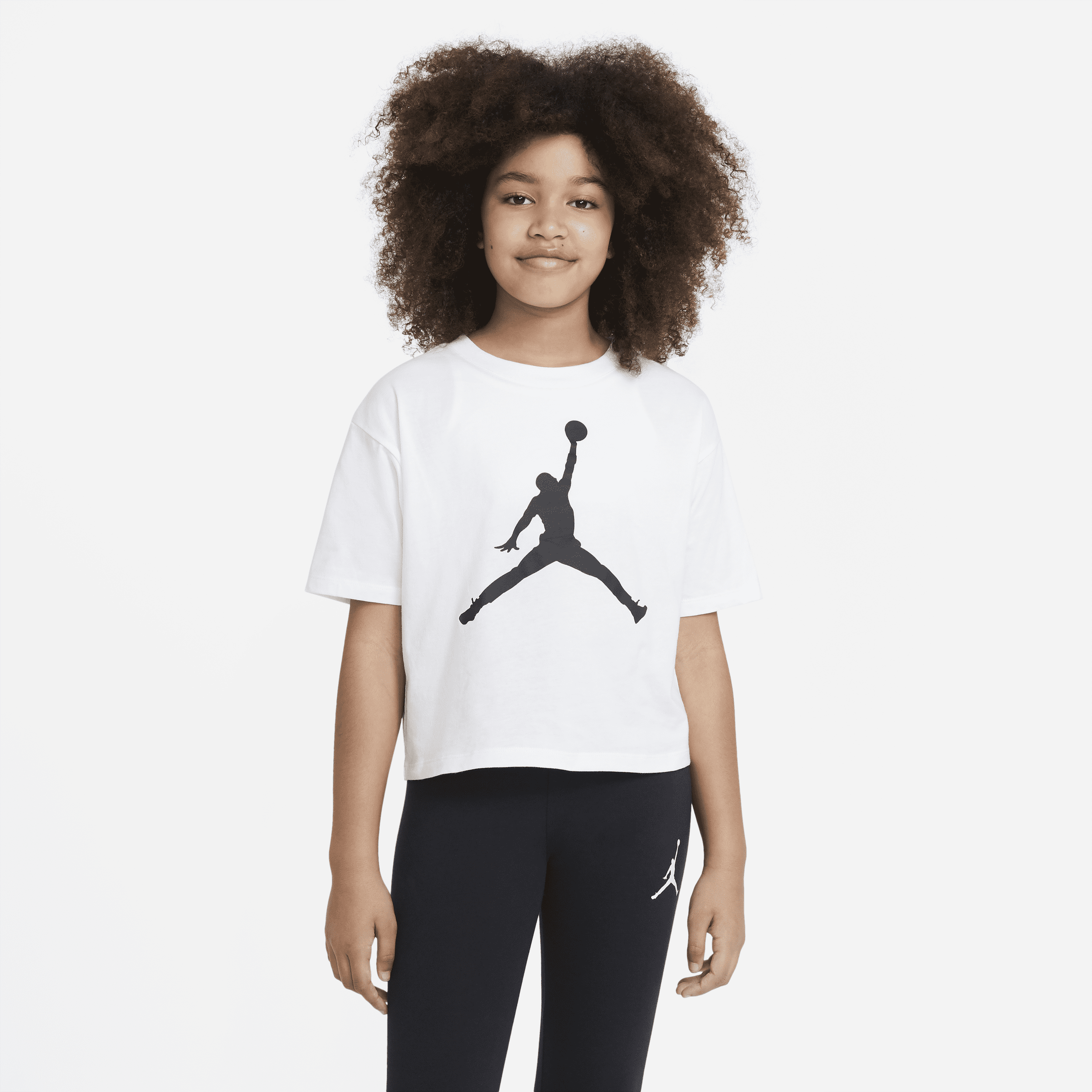Jordan-T-shirt til større børn (piger) - hvid
