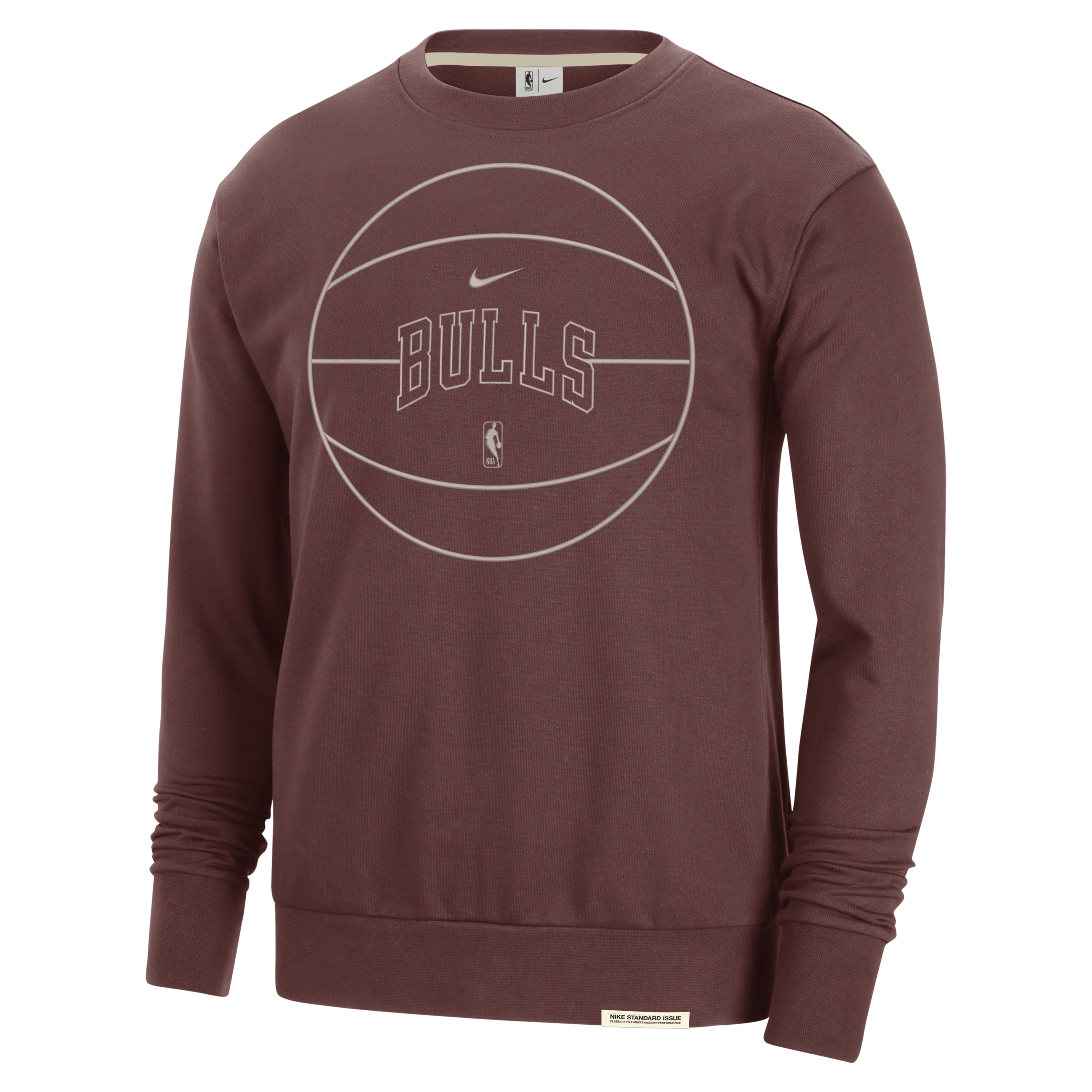 Chicago Bulls Standard Issue Nike Dri-FIT NBA-sweatshirt til mænd - brun
