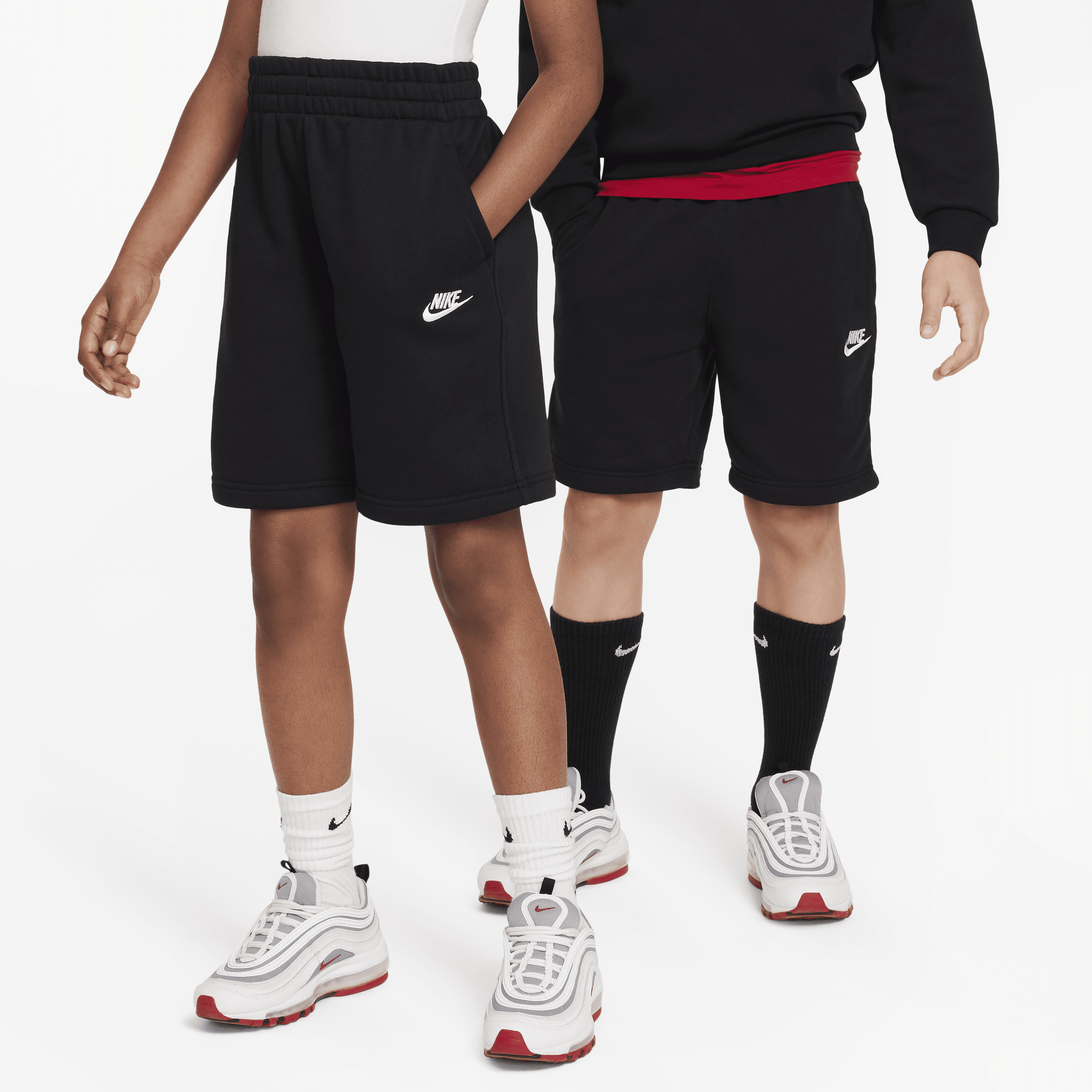 Nike Sportswear Club Fleece-shorts i french terry til større børn - sort