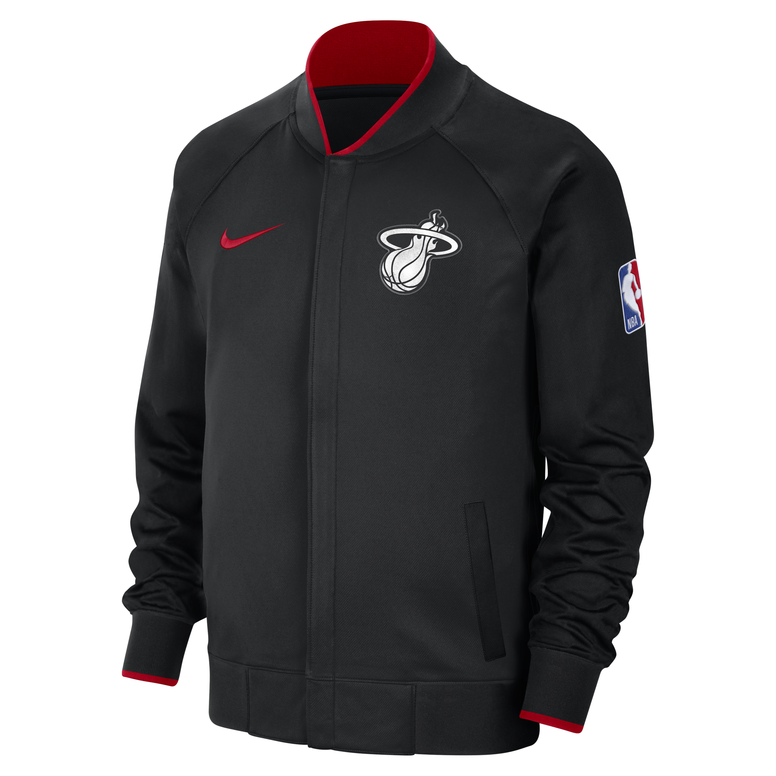 Langærmet Miami Heat Showtime City Edition Nike Dri-FIT-jakke med fuld lynlås til mænd - sort