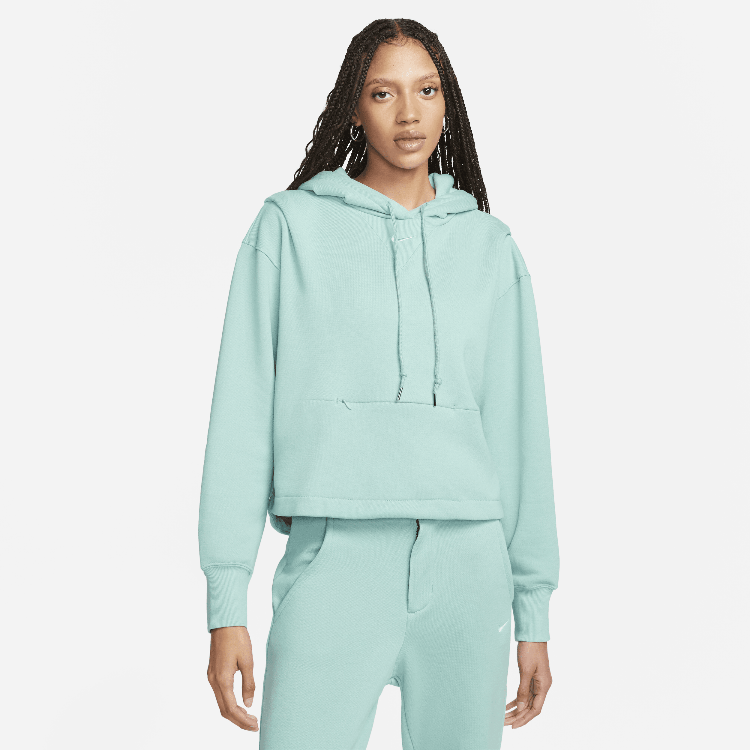 Oversized Nike Sportswear Modern Fleece-hættetrøje i french terry til kvinder - grøn