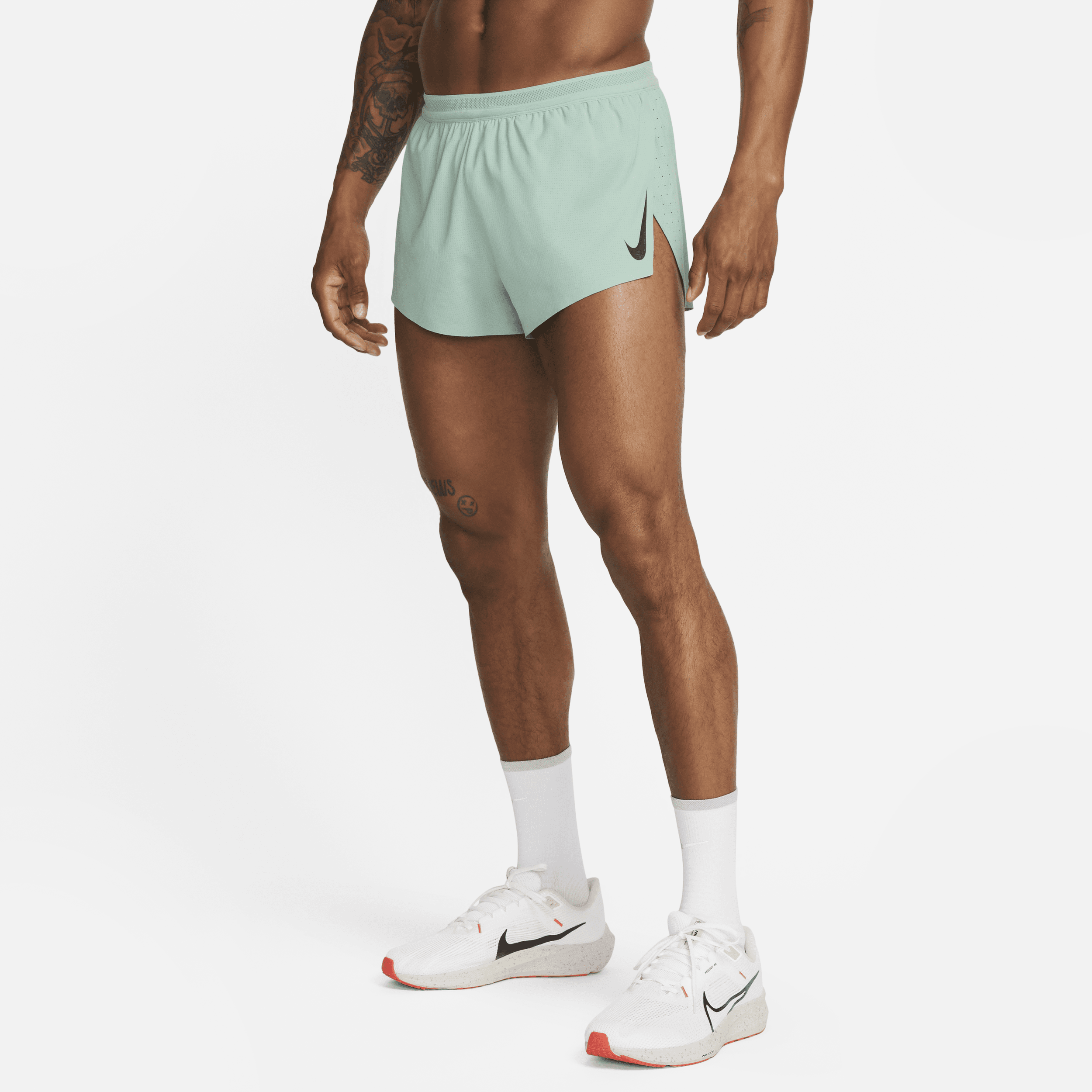 Nike AeroSwift-løbeshorts (5 cm) med indershorts til mænd - grøn