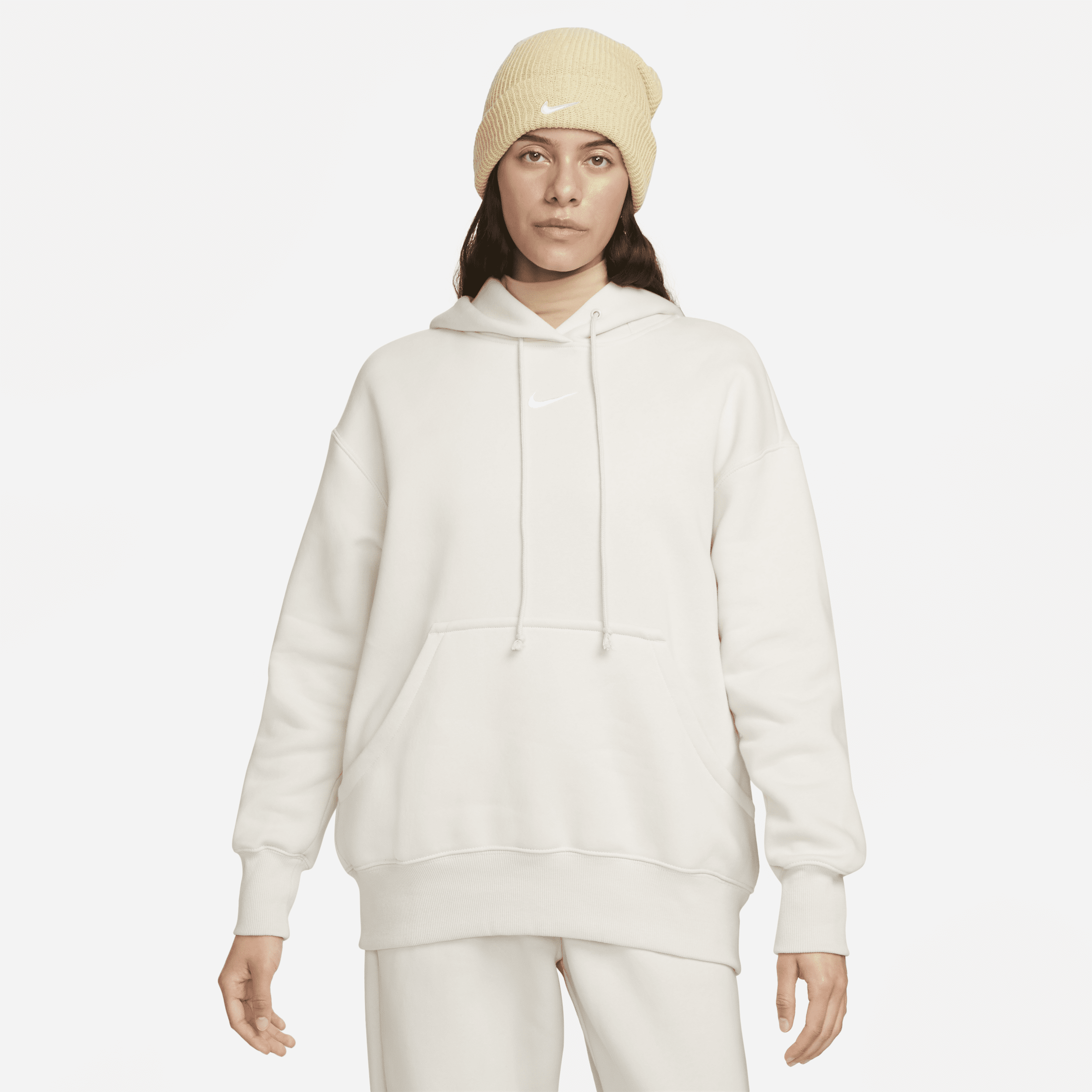 Felpa pullover oversize con cappuccio Nike Sportswear Phoenix Fleece – Donna - Marrone