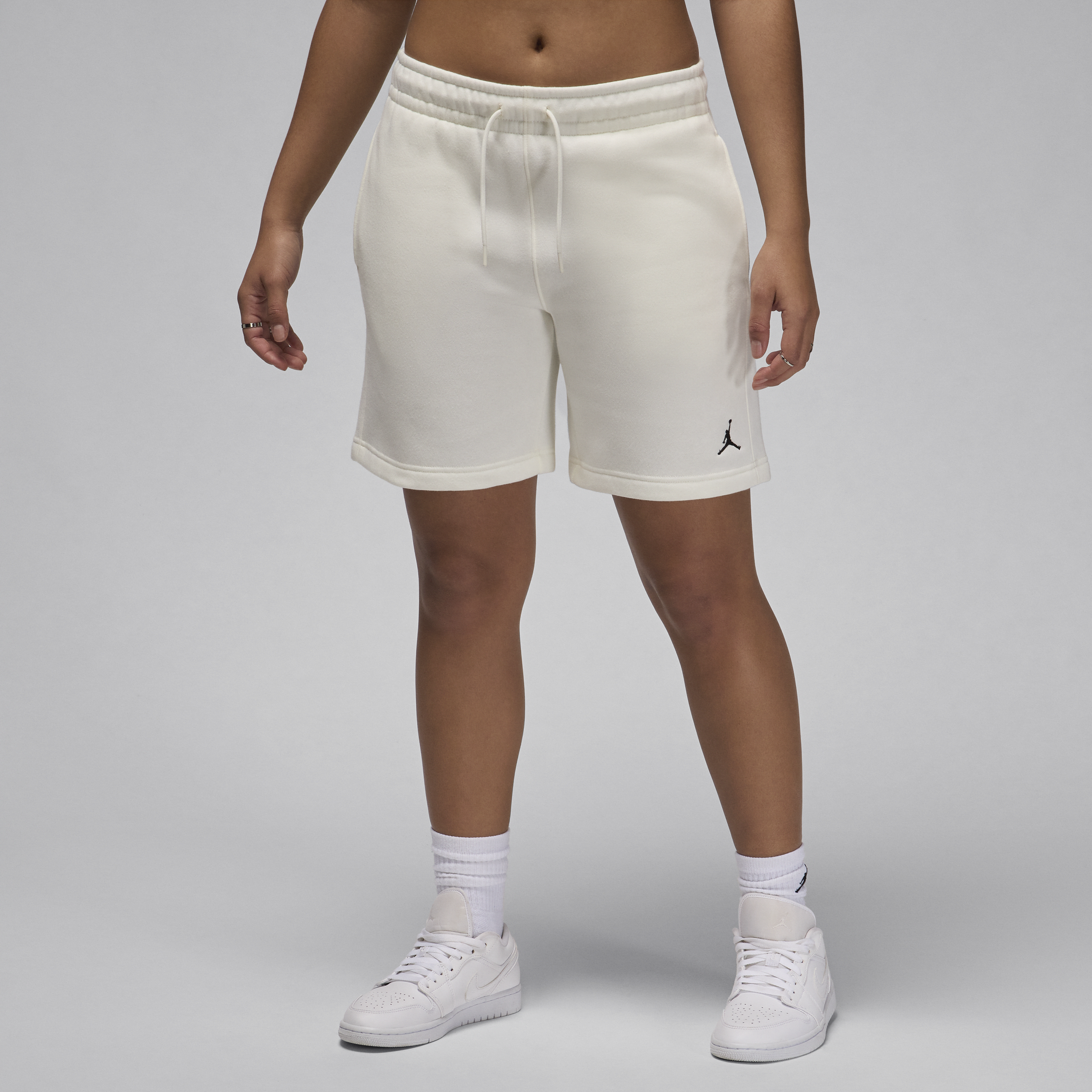 Jordan Brooklyn Fleece-shorts til kvinder - hvid