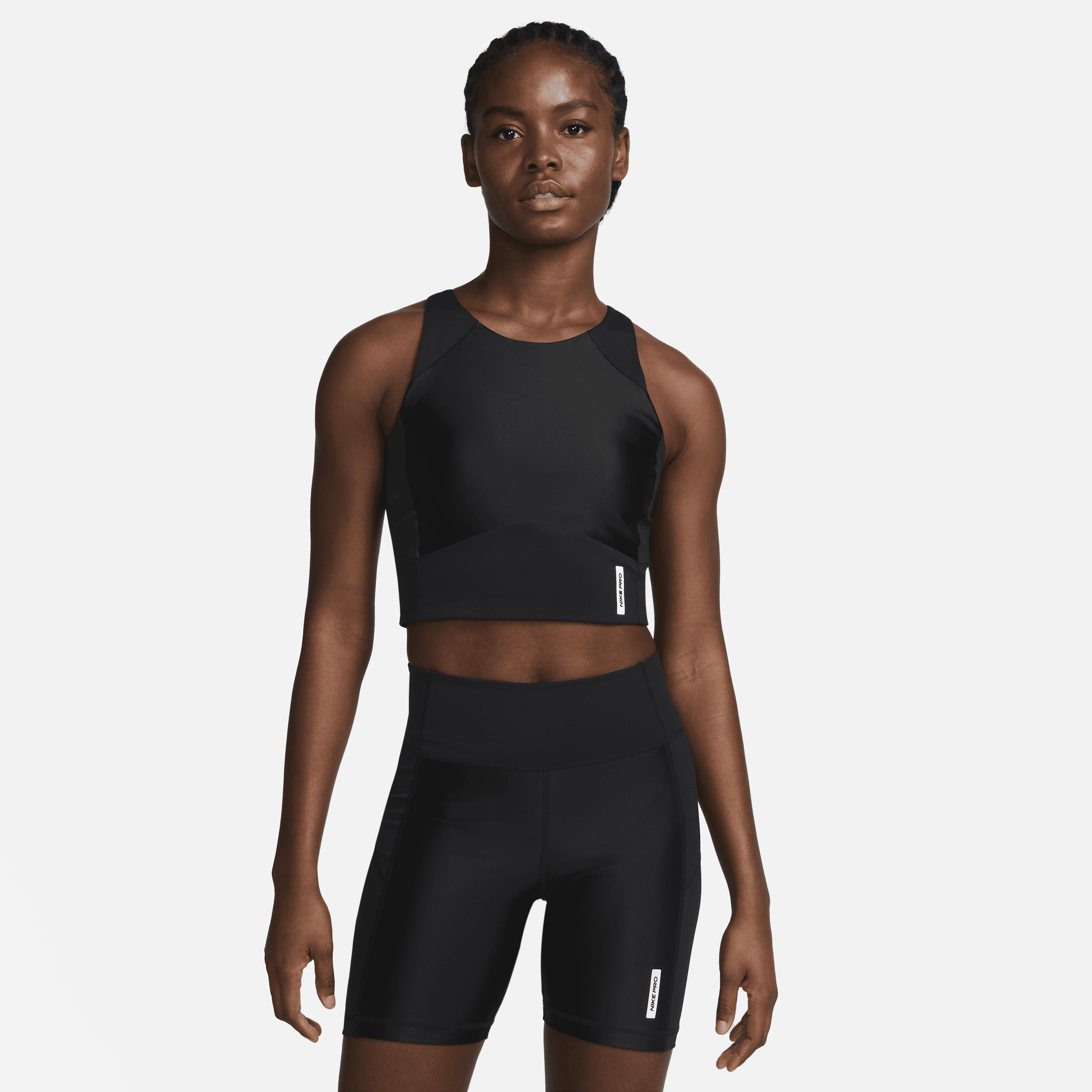 Nike Pro Dri-FIT cropped tanktop voor dames - Zwart