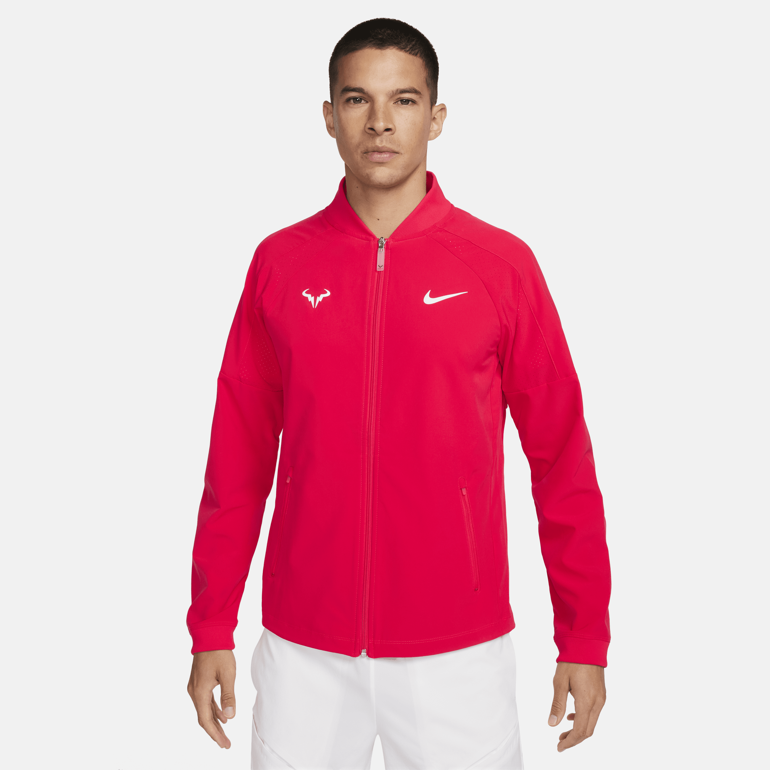 Nike Dri-FIT Rafa-tennisjakke til mænd - rød