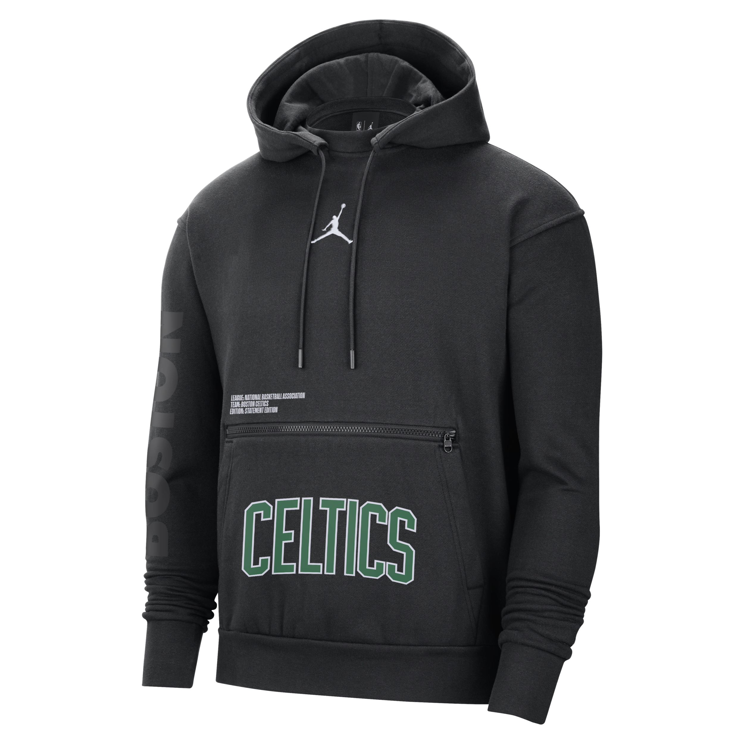 Nike Boston Celtics Courtside Statement Edition Jordan NBA-pullover-hættetrøje i fleece til mænd - sort