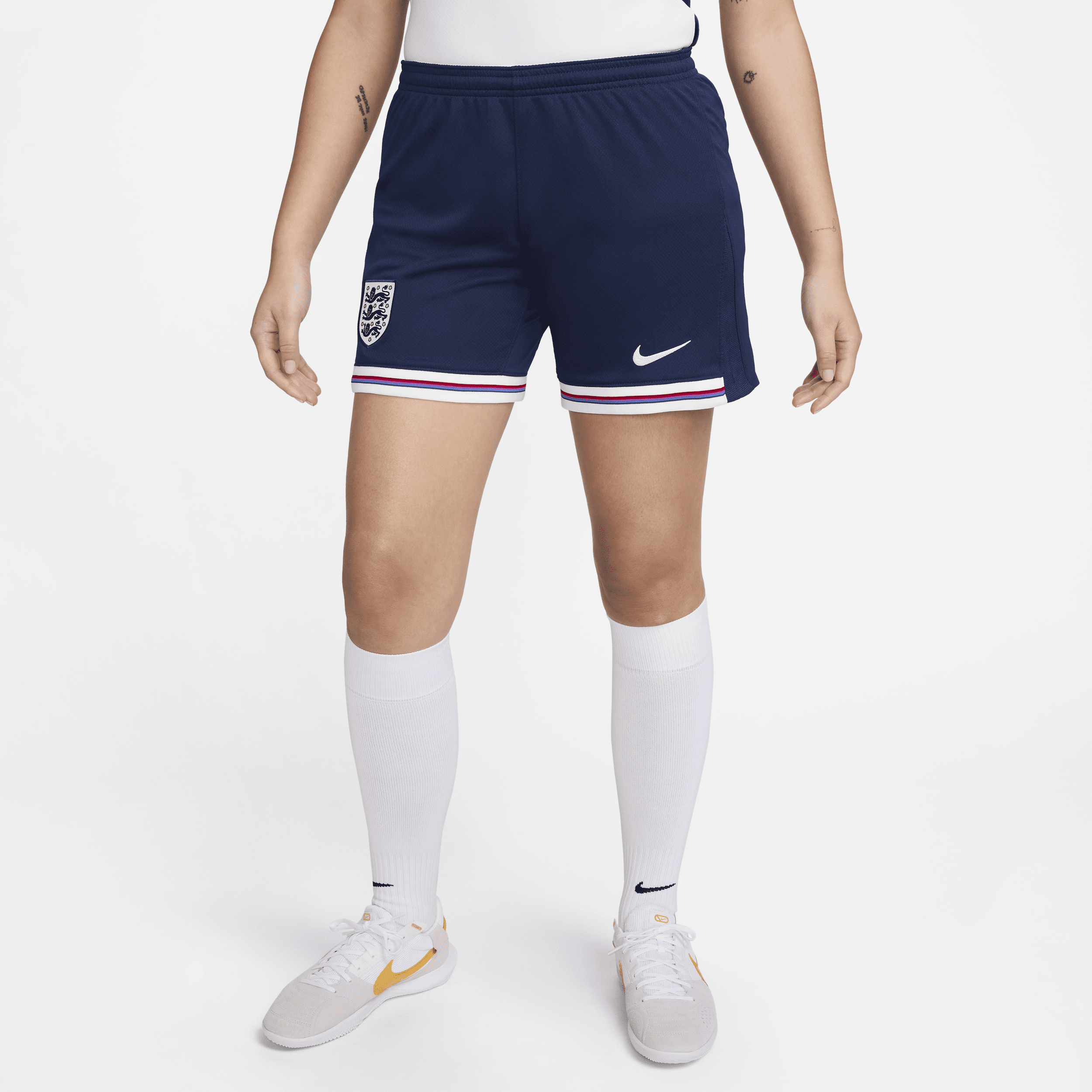 Shorts da calcio replica Nike Dri-FIT Inghilterra 2024 Stadium da donna – Home - Blu