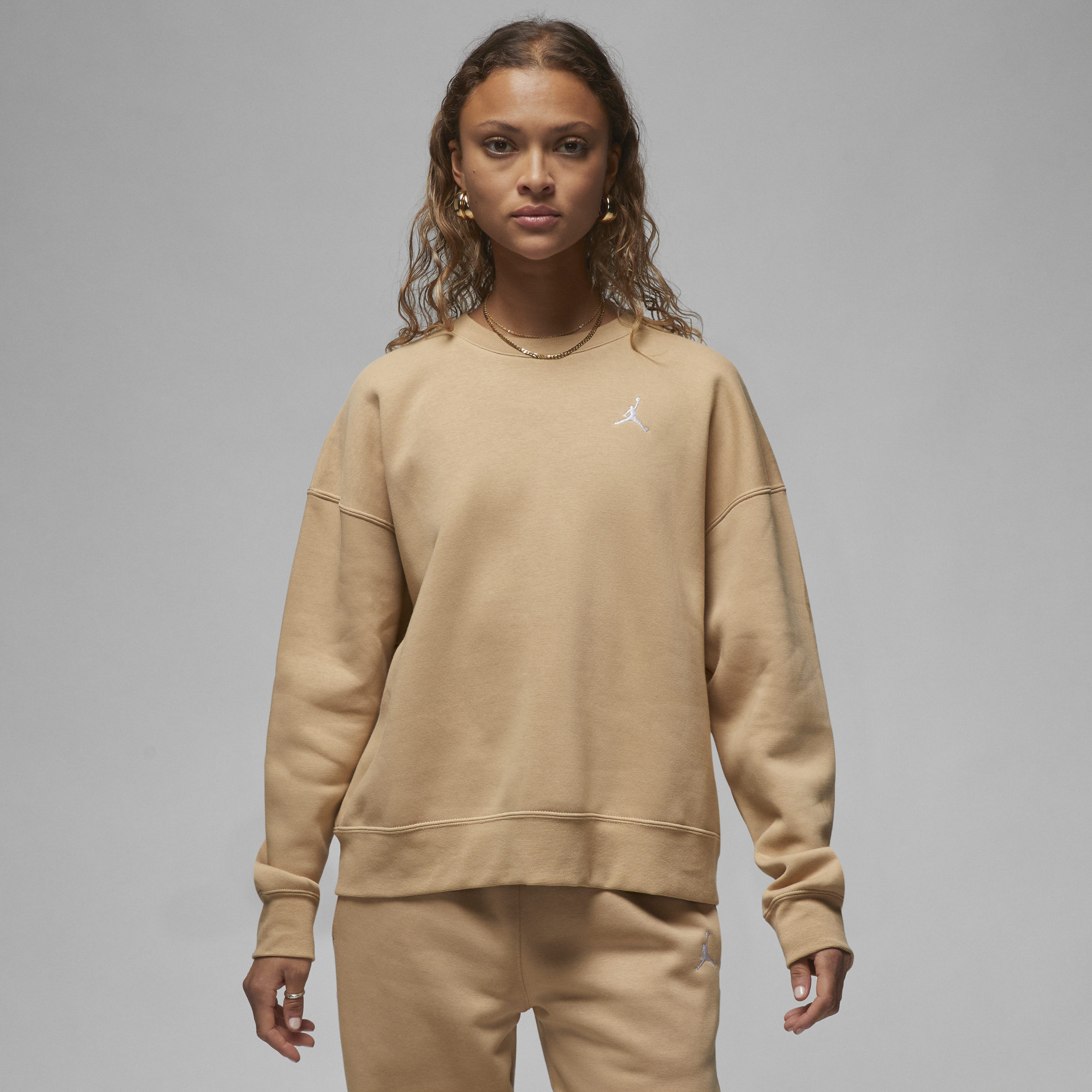Jordan Brooklyn Fleece-sweatshirt med rund hals til kvinder - brun