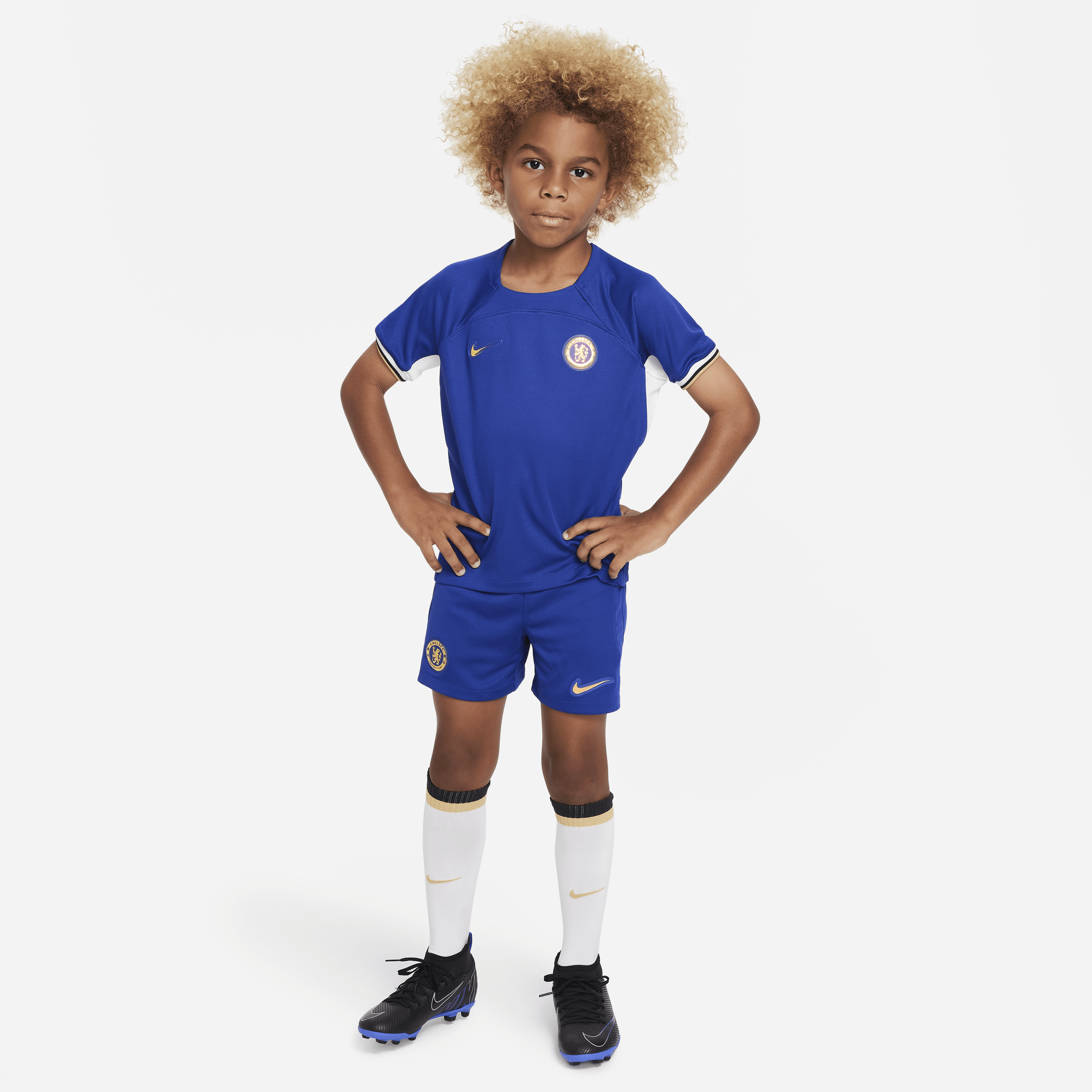 Primera equipación Chelsea FC 2023/24 Equipación de tres piezas Nike Dri-FIT - Niño/a pequeño/a - Azul