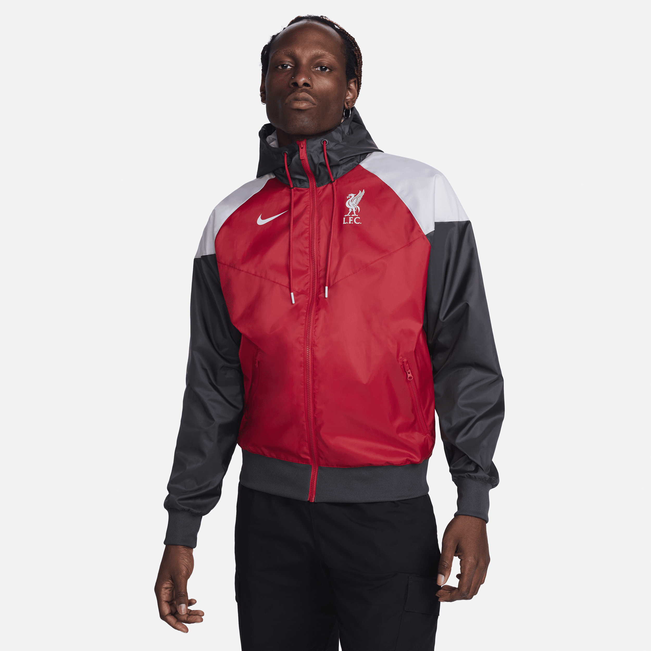 Vævet Liverpool FC Sport Essentials Windrunner Nike Football-jakke med hætte til mænd - rød