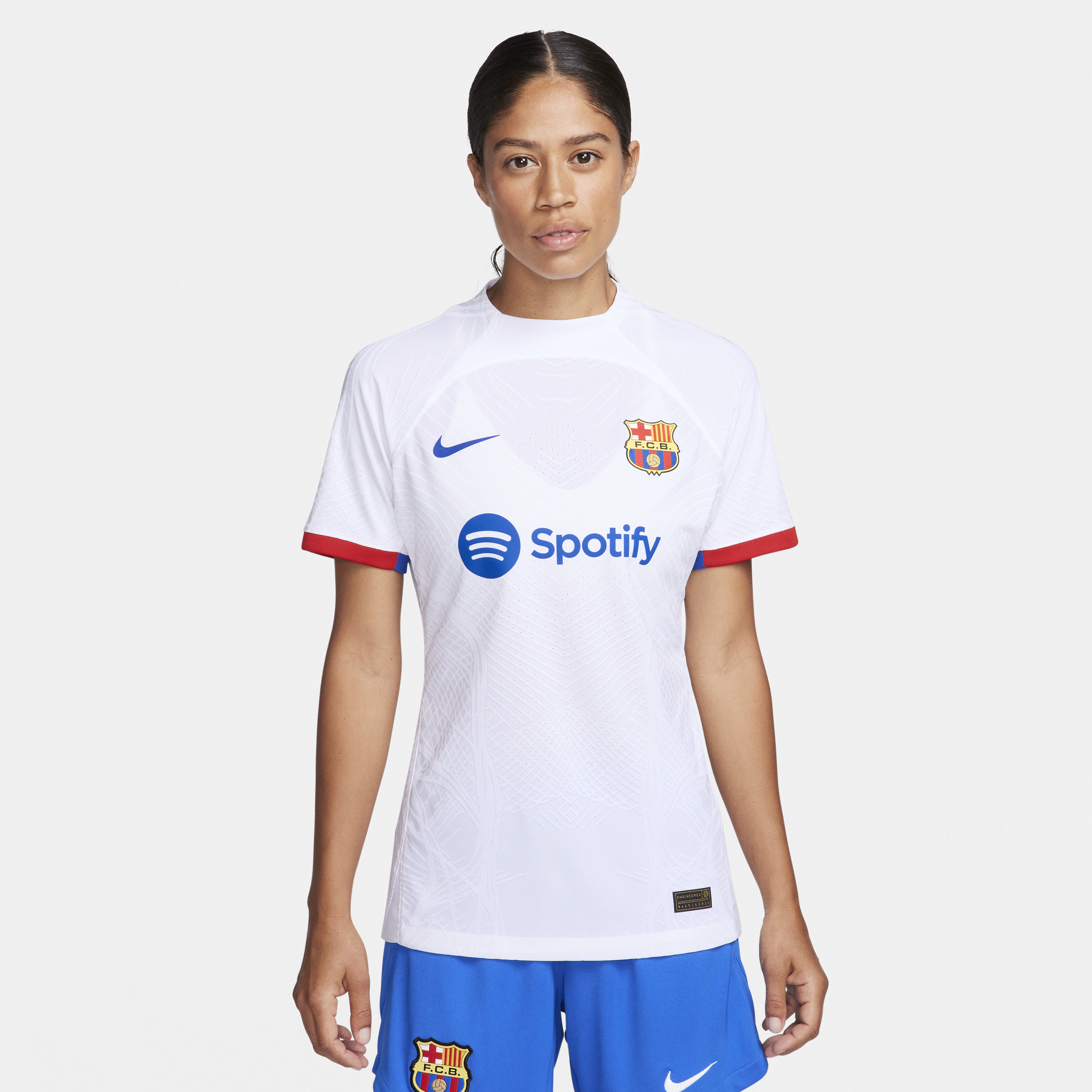 FC Barcelona 2023/24 Match Away-Nike Dri-FIT ADV-fodboldtrøje til kvinder - hvid