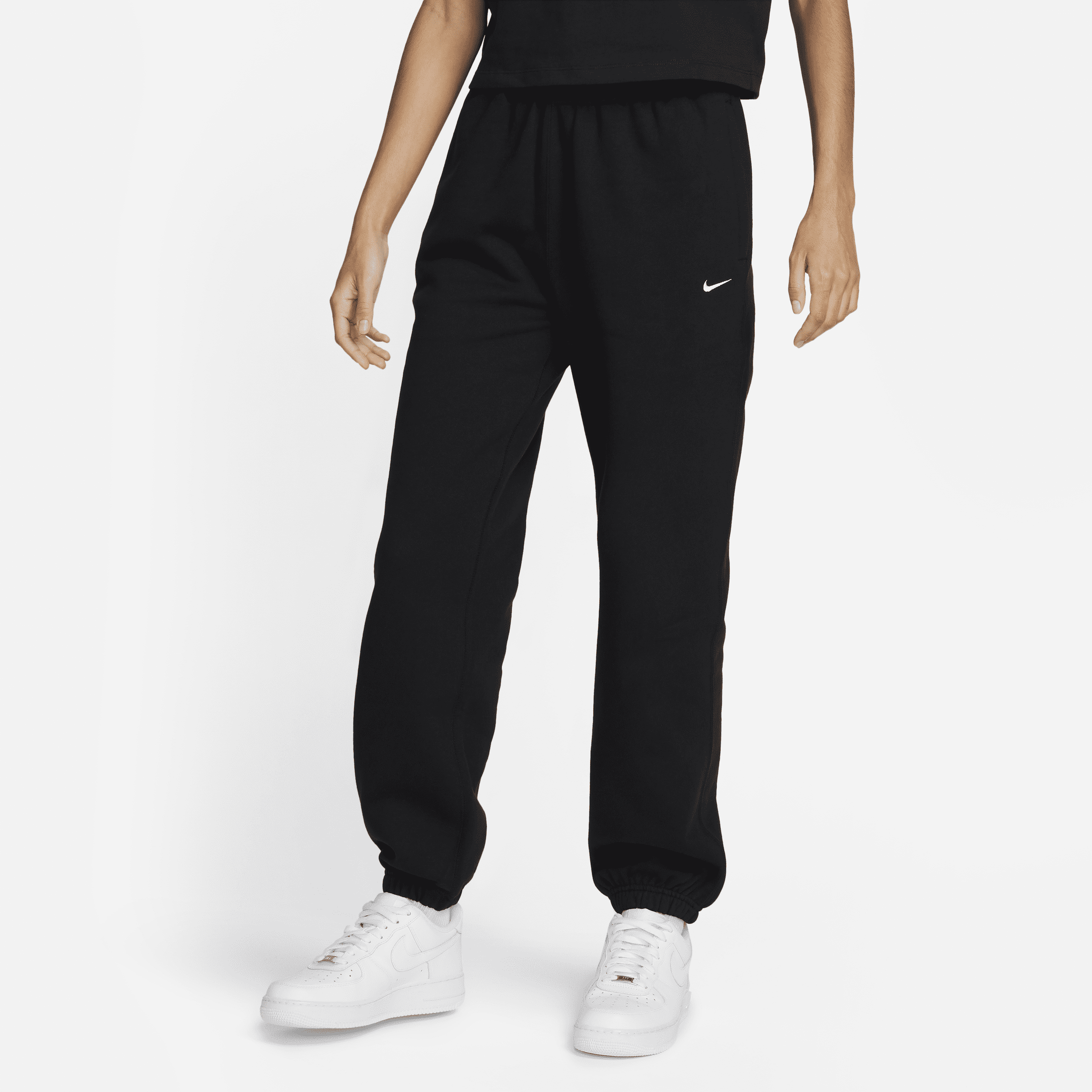 Nike Solo Swoosh-fleecebukser til kvinder - sort